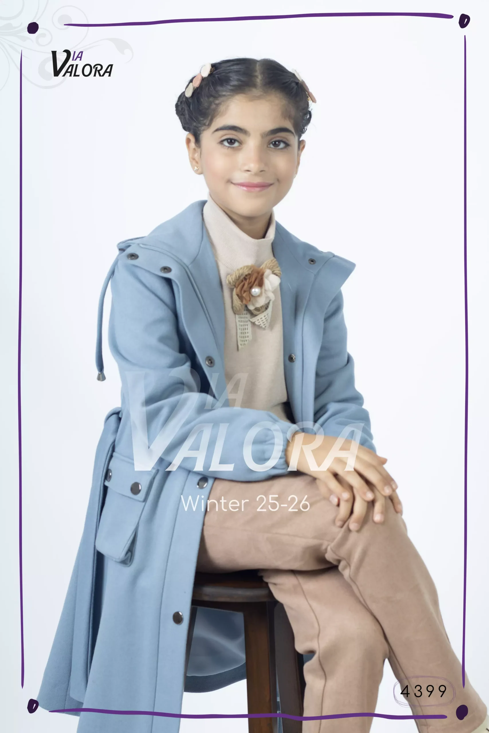 ⁦طقم بناتي 3 قطع – جوخ ممزوج – طول 80 سم - 4399⁩ - الصورة ⁦7⁩