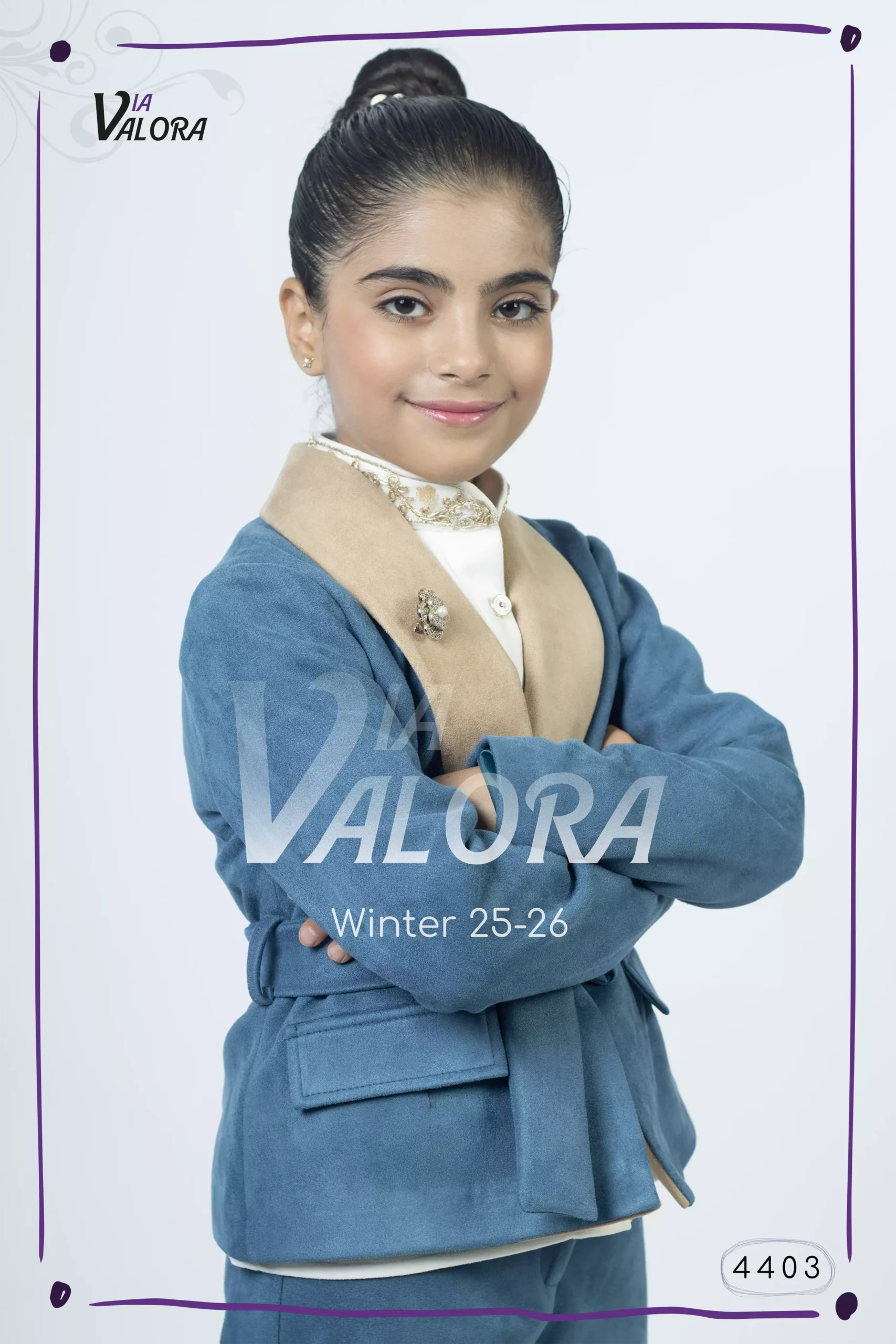 ⁦طقم بناتي 3 قطع – مخمل سويد – طول 45 سم - 4403⁩ - الصورة ⁦7⁩