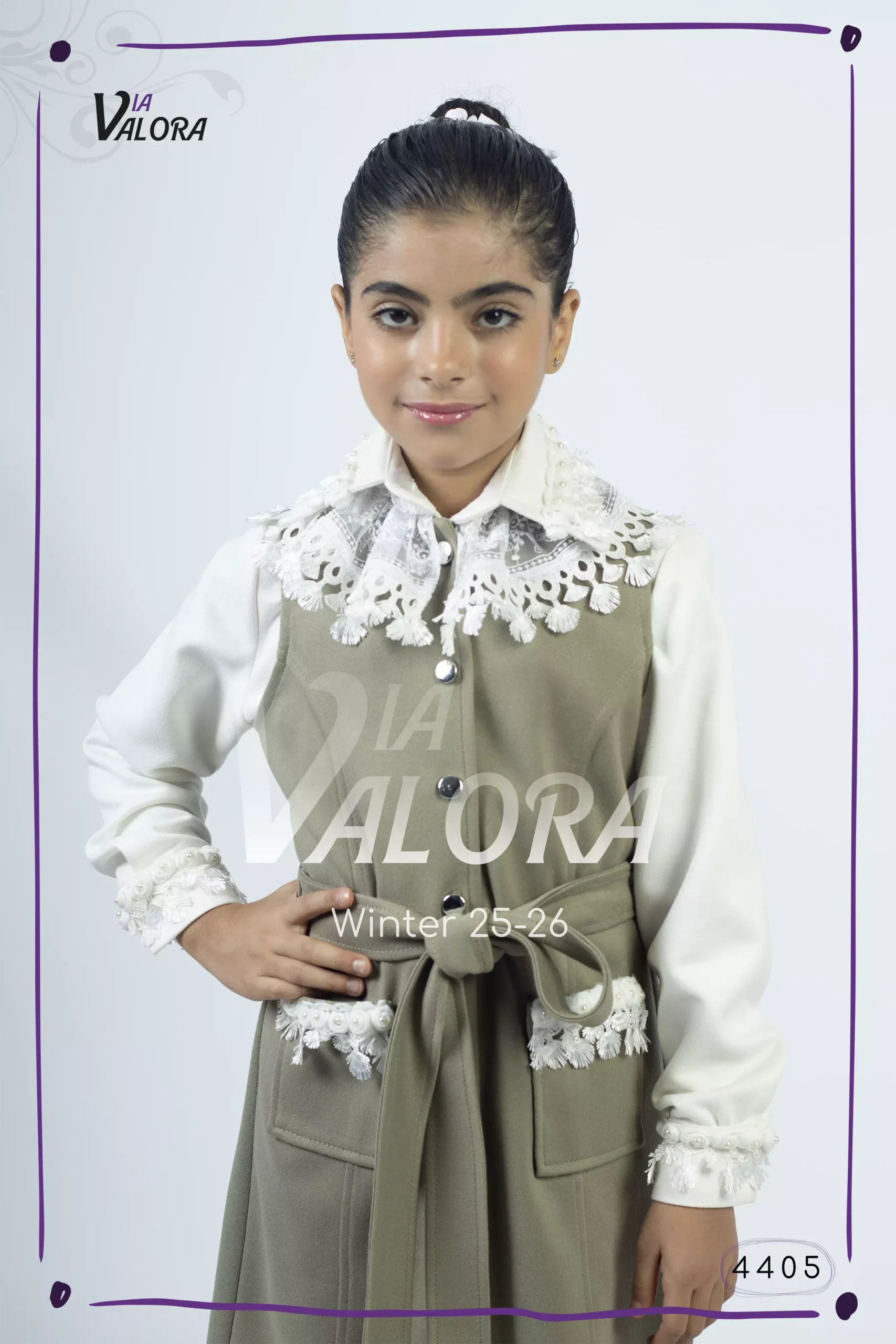 ⁦فستان بناتي – جوخ ممزوج – طول 80 سم - 4405⁩ - الصورة ⁦4⁩