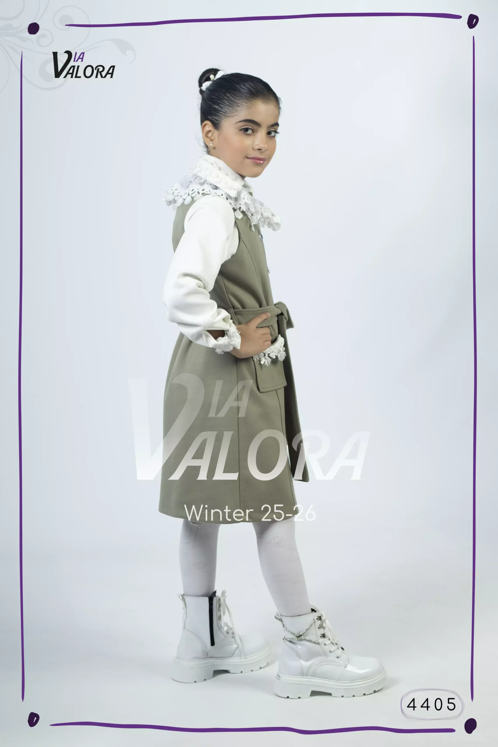 ⁦فستان بناتي – جوخ ممزوج – طول 80 سم - 4405⁩ - الصورة ⁦5⁩