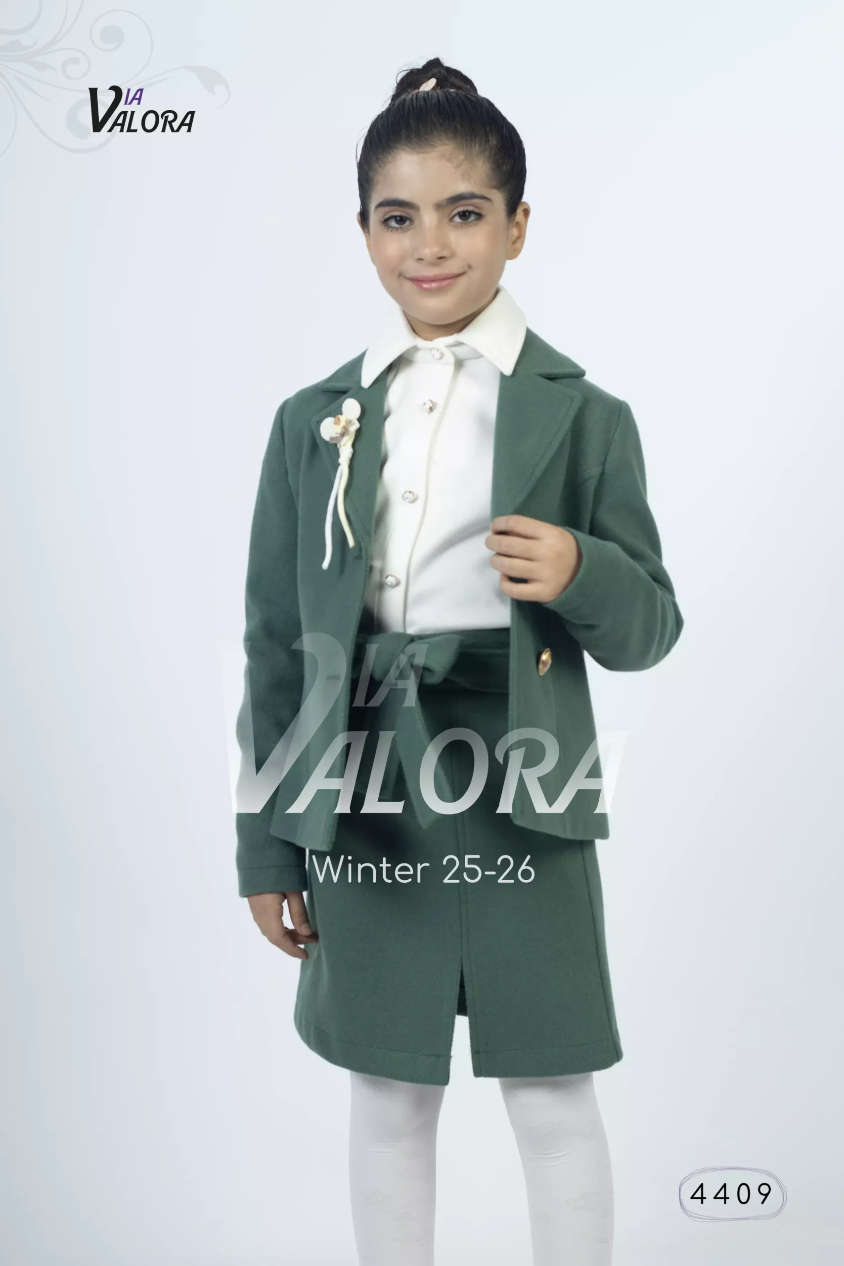 ⁦طقم بناتي 3 قطع – جوخ ممزوج – طول 45 سم - 4409⁩ - الصورة ⁦3⁩