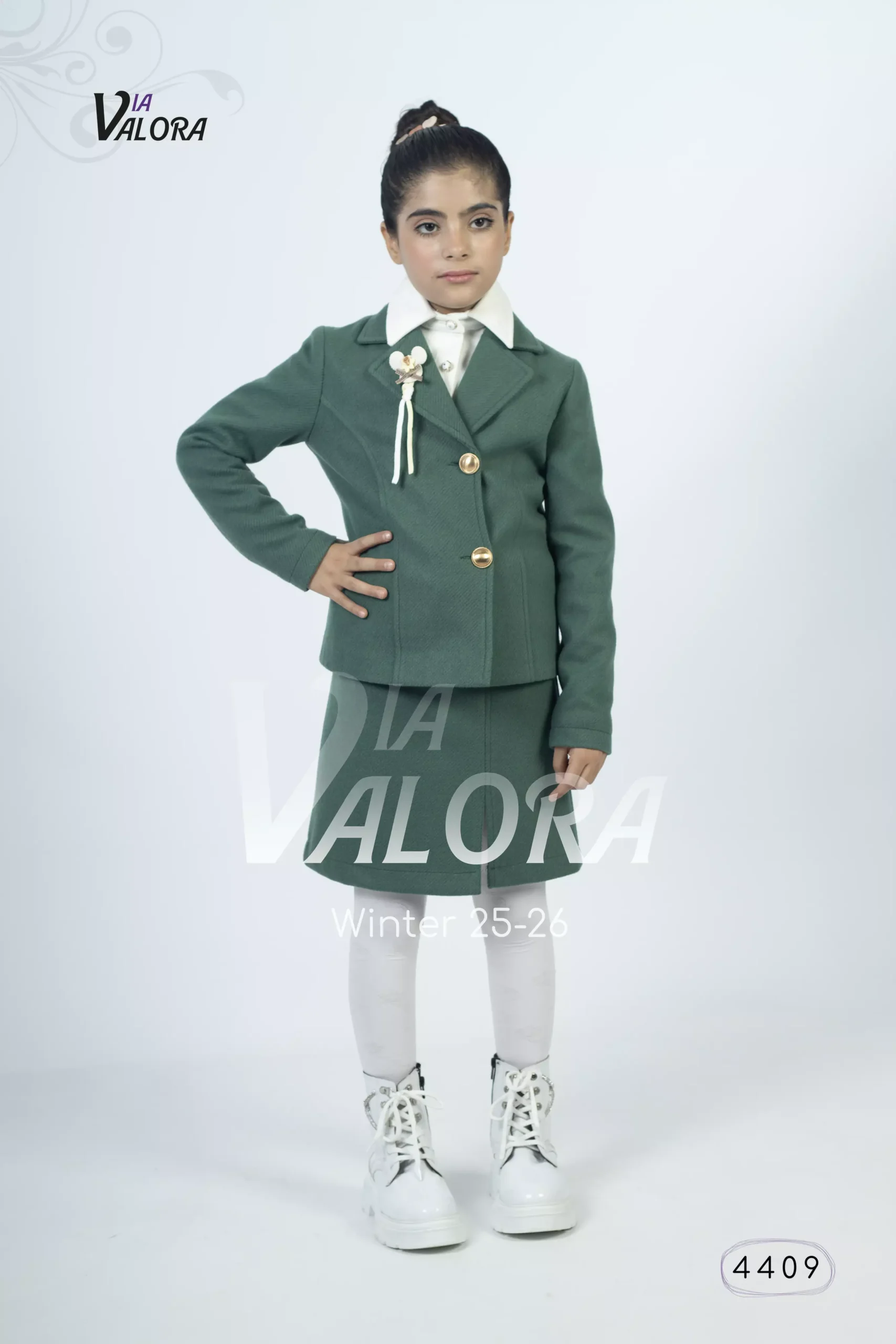 ⁦طقم بناتي 3 قطع – جوخ ممزوج – طول 45 سم - 4409⁩ - الصورة ⁦10⁩