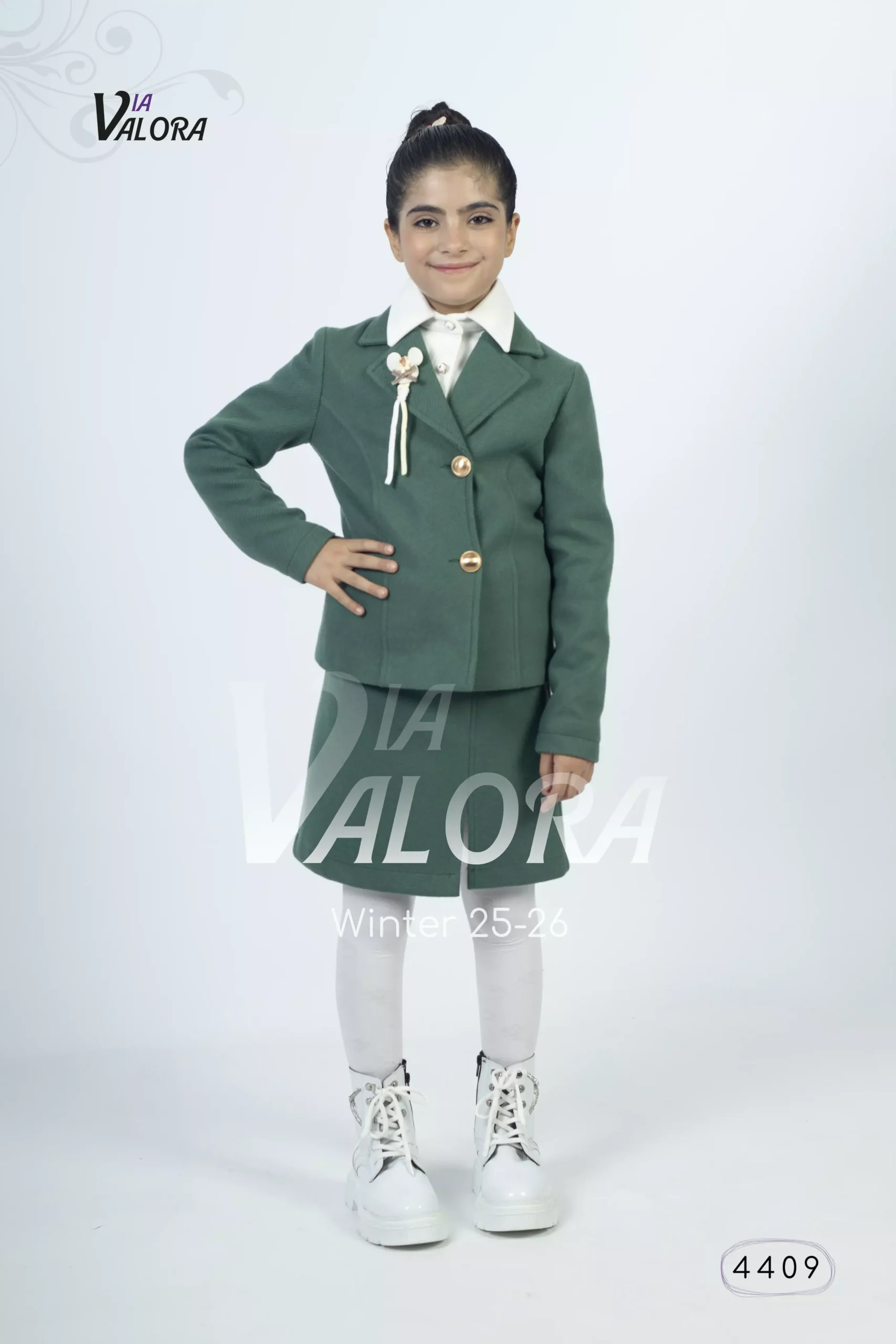 ⁦طقم بناتي 3 قطع – جوخ ممزوج – طول 45 سم - 4409⁩ - الصورة ⁦9⁩