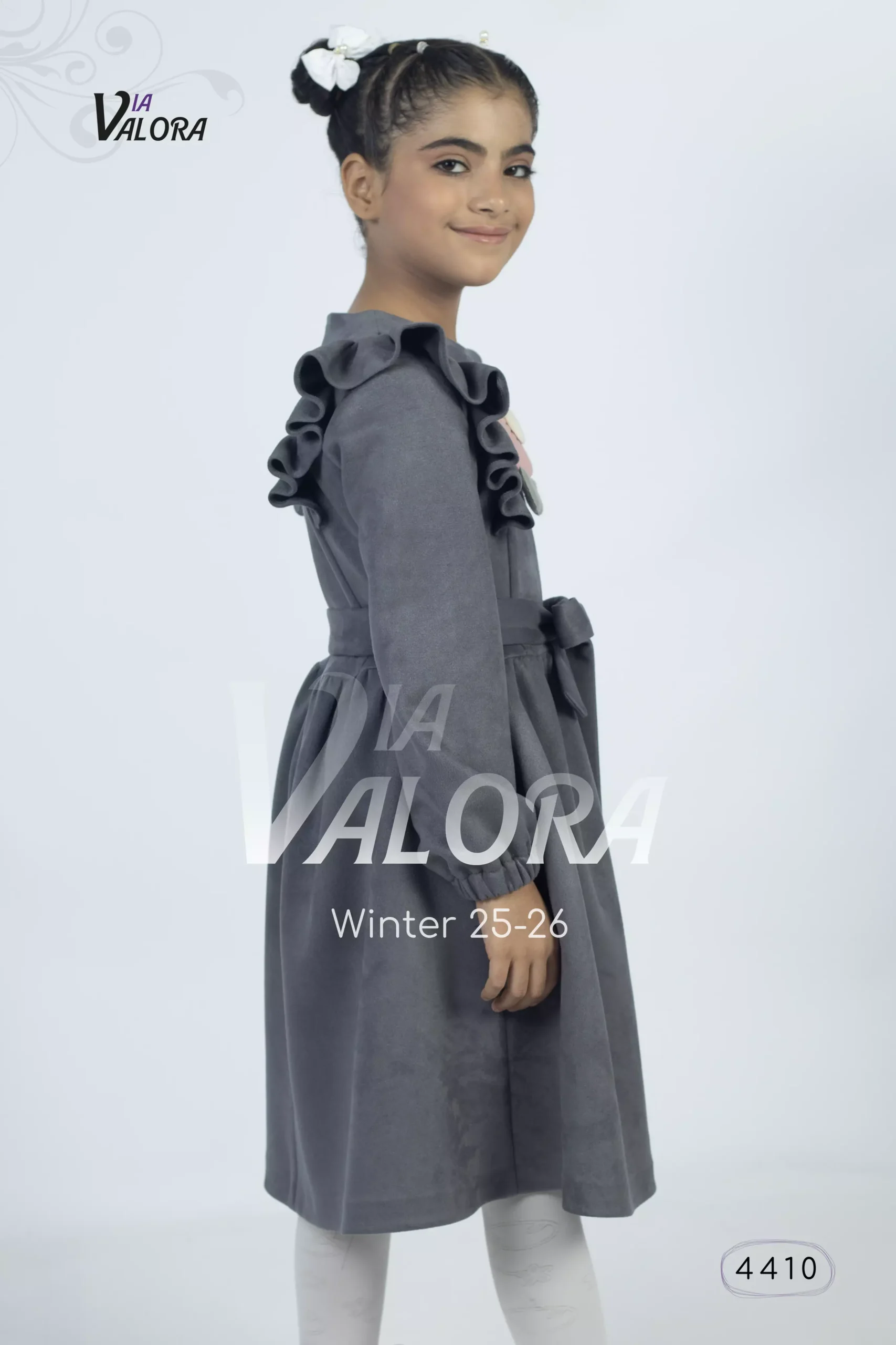 فستان بناتي – سويد مخمل – طول 80 سم - 4410