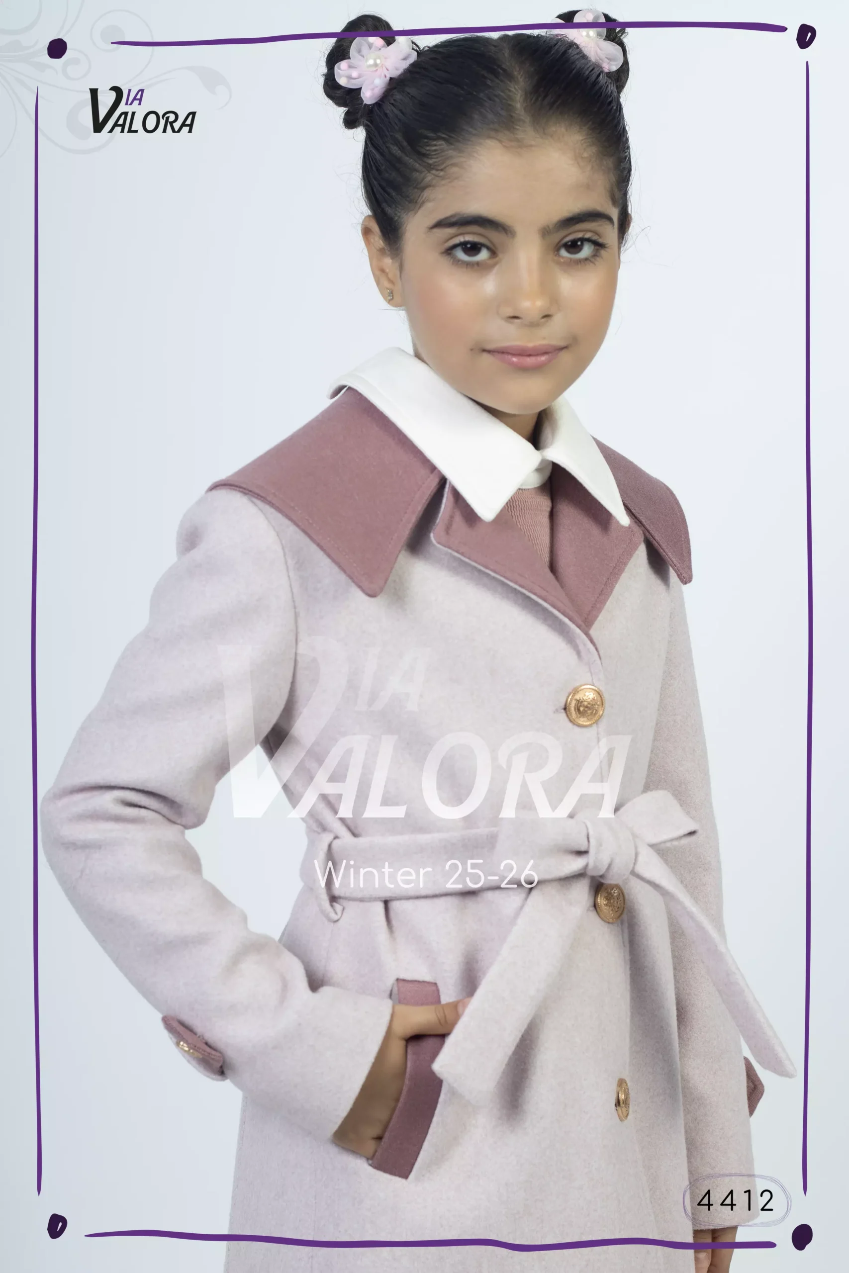 ⁦طقم بناتي قطعتين – جوخ ممزوج – طول 80 سم - 4412⁩ - الصورة ⁦3⁩