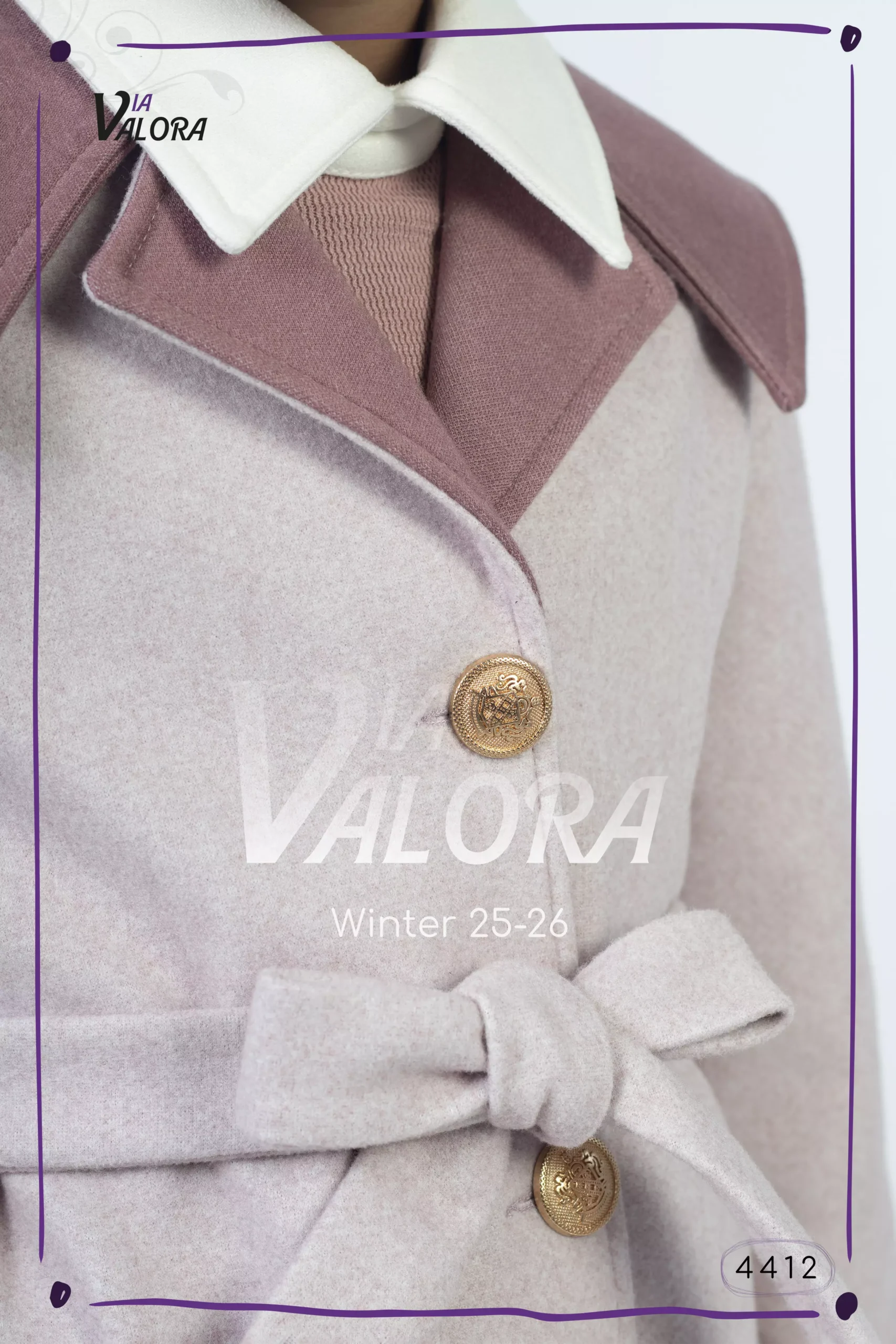 ⁦طقم بناتي قطعتين – جوخ ممزوج – طول 80 سم - 4412⁩ - الصورة ⁦2⁩