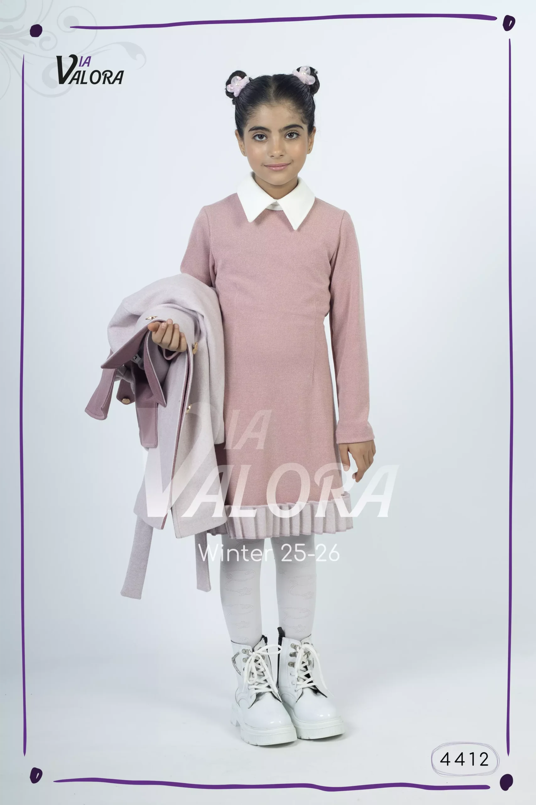 ⁦طقم بناتي قطعتين – جوخ ممزوج – طول 80 سم - 4412⁩ - الصورة ⁦4⁩