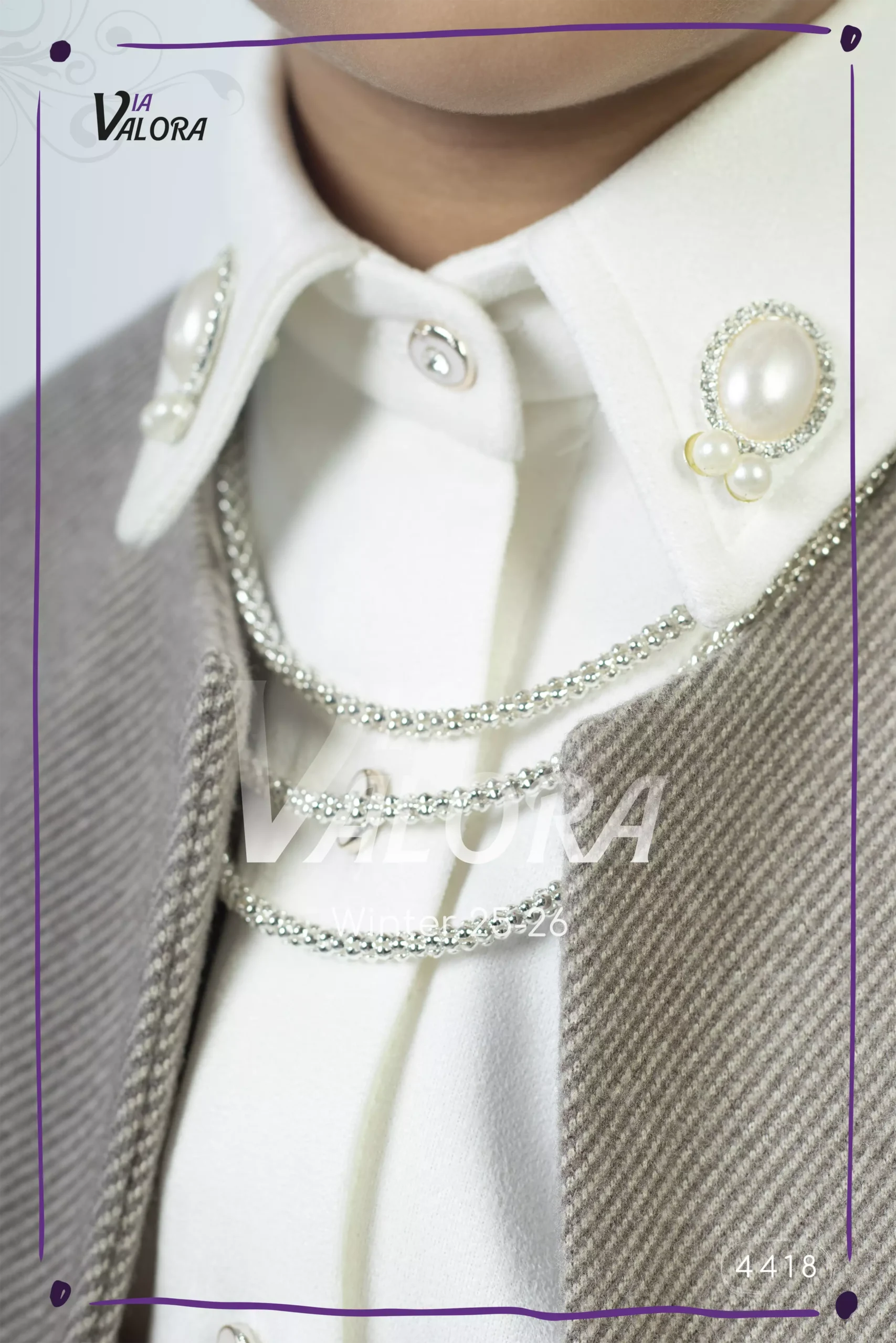 ⁦طقم بناتي 3 قطع – جوخ ممزوج – طول 45 سم - 4418⁩ - الصورة ⁦5⁩