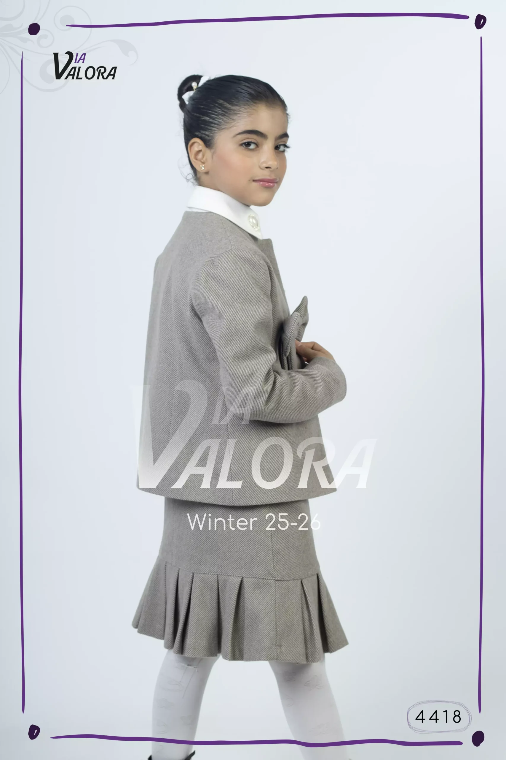 ⁦طقم بناتي 3 قطع – جوخ ممزوج – طول 45 سم - 4418⁩ - الصورة ⁦3⁩