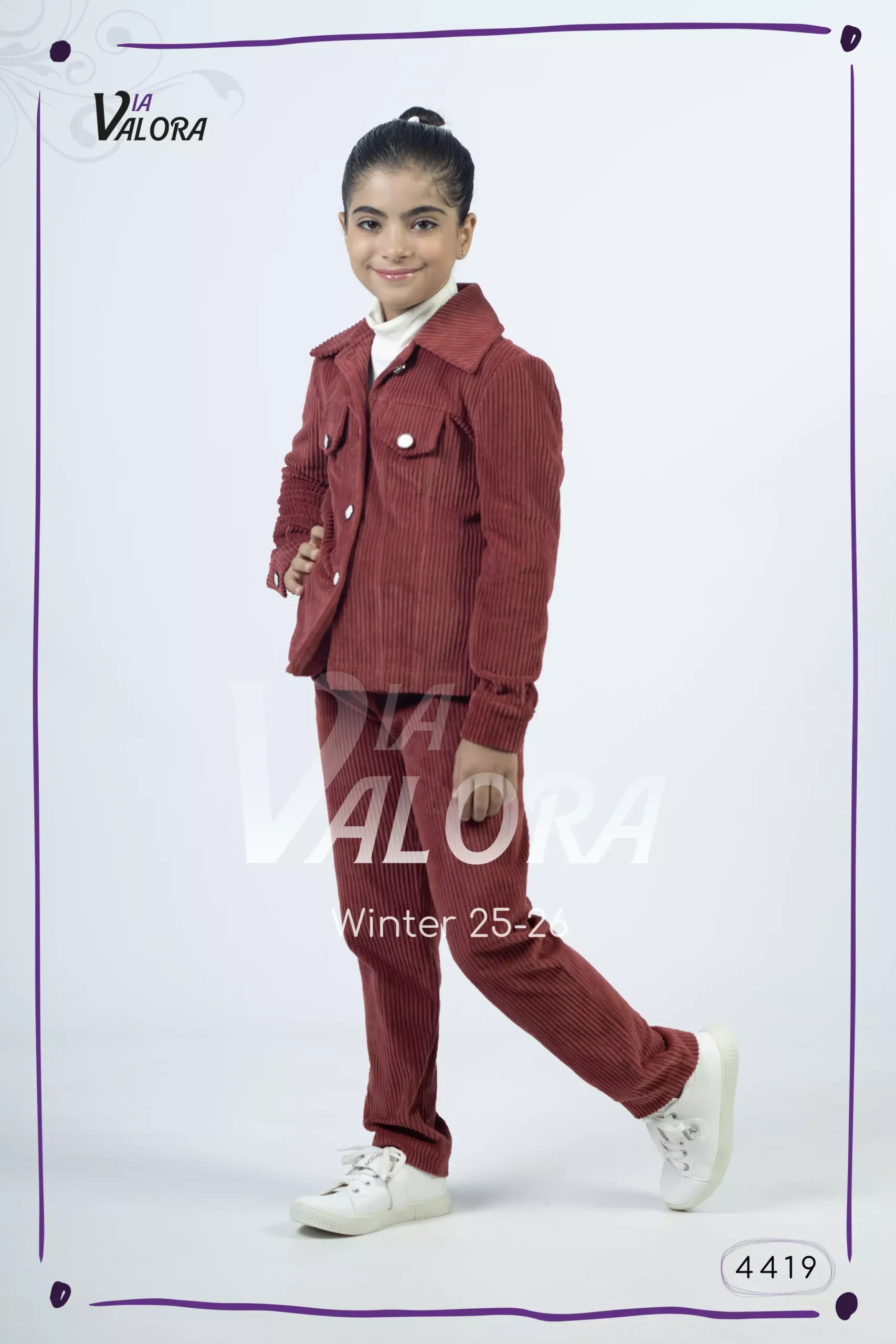 ⁦طقم بناتي 3 قطع – مخمل – طول 45 سم - 4419⁩ - الصورة ⁦3⁩