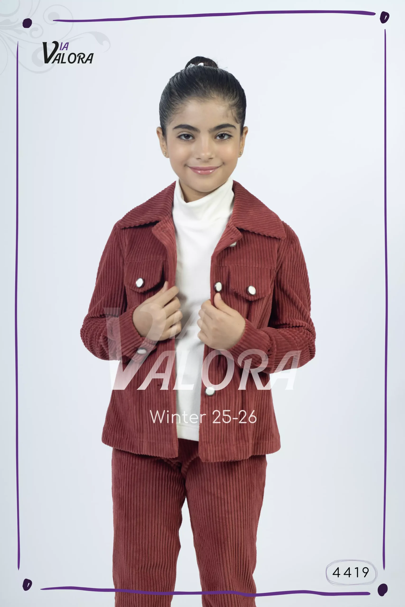 ⁦طقم بناتي 3 قطع – مخمل – طول 45 سم - 4419⁩ - الصورة ⁦5⁩