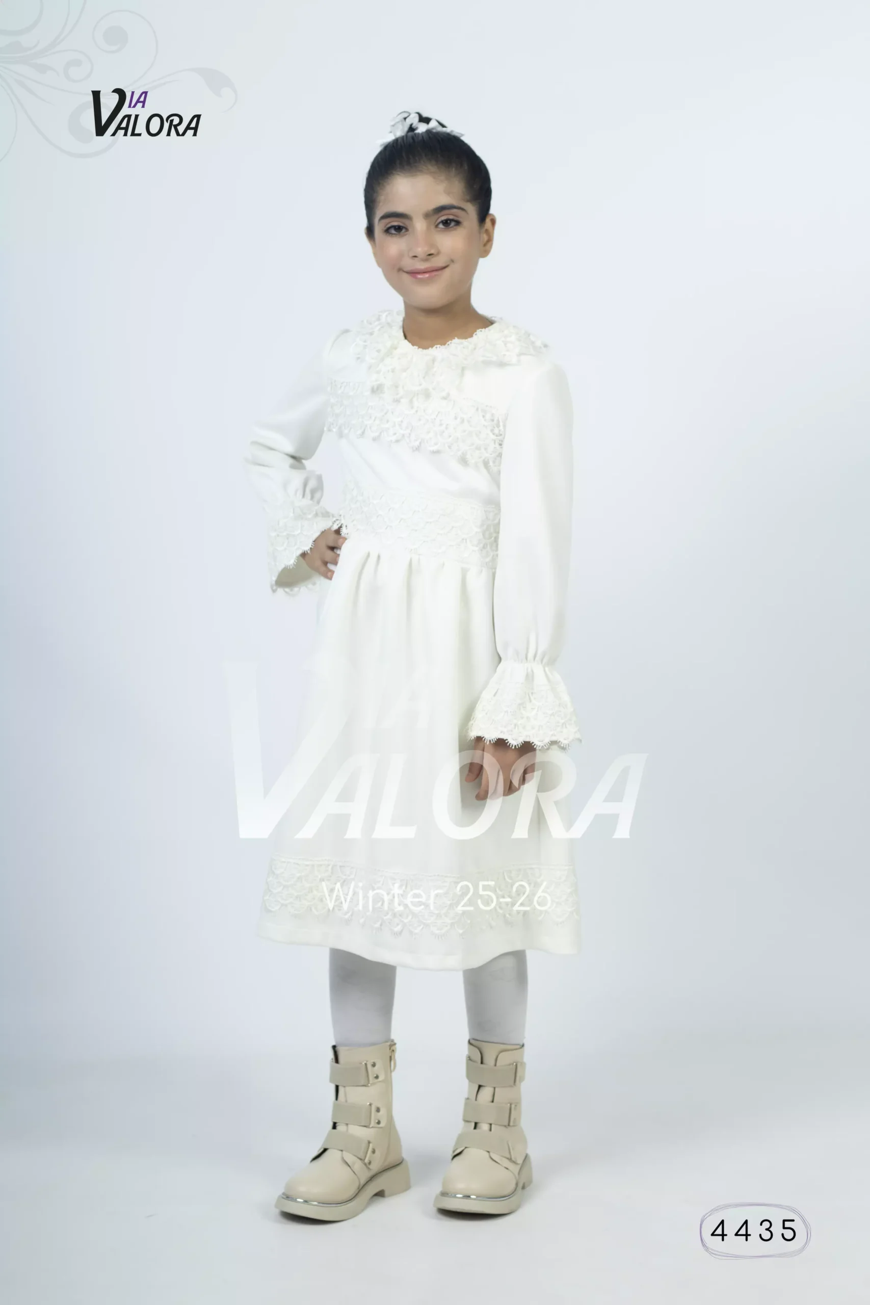 ⁦طقم بناتي قطعتين – جوخ ممزوج – طول 80 سم - 4435⁩ - الصورة ⁦2⁩