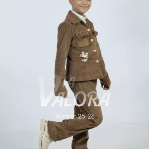 طقم بناتي 3 قطع – مخمل محزز – طول 45 سم - 4436