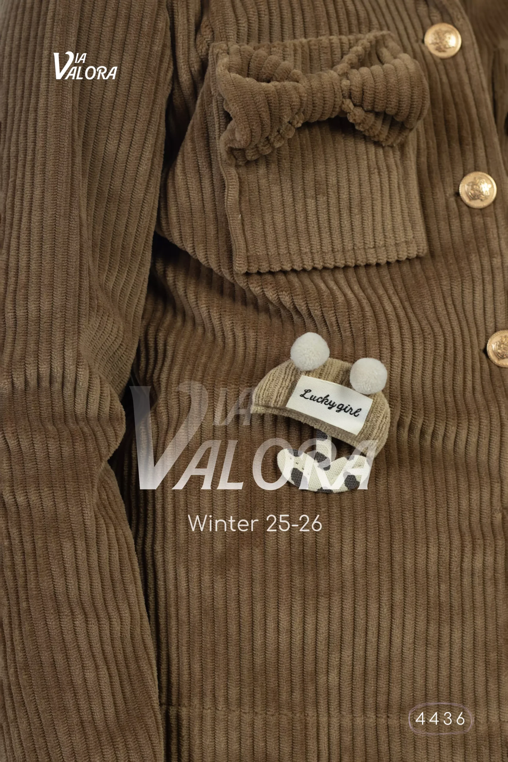 ⁦طقم بناتي 3 قطع – مخمل محزز – طول 45 سم - 4436⁩ - الصورة ⁦5⁩