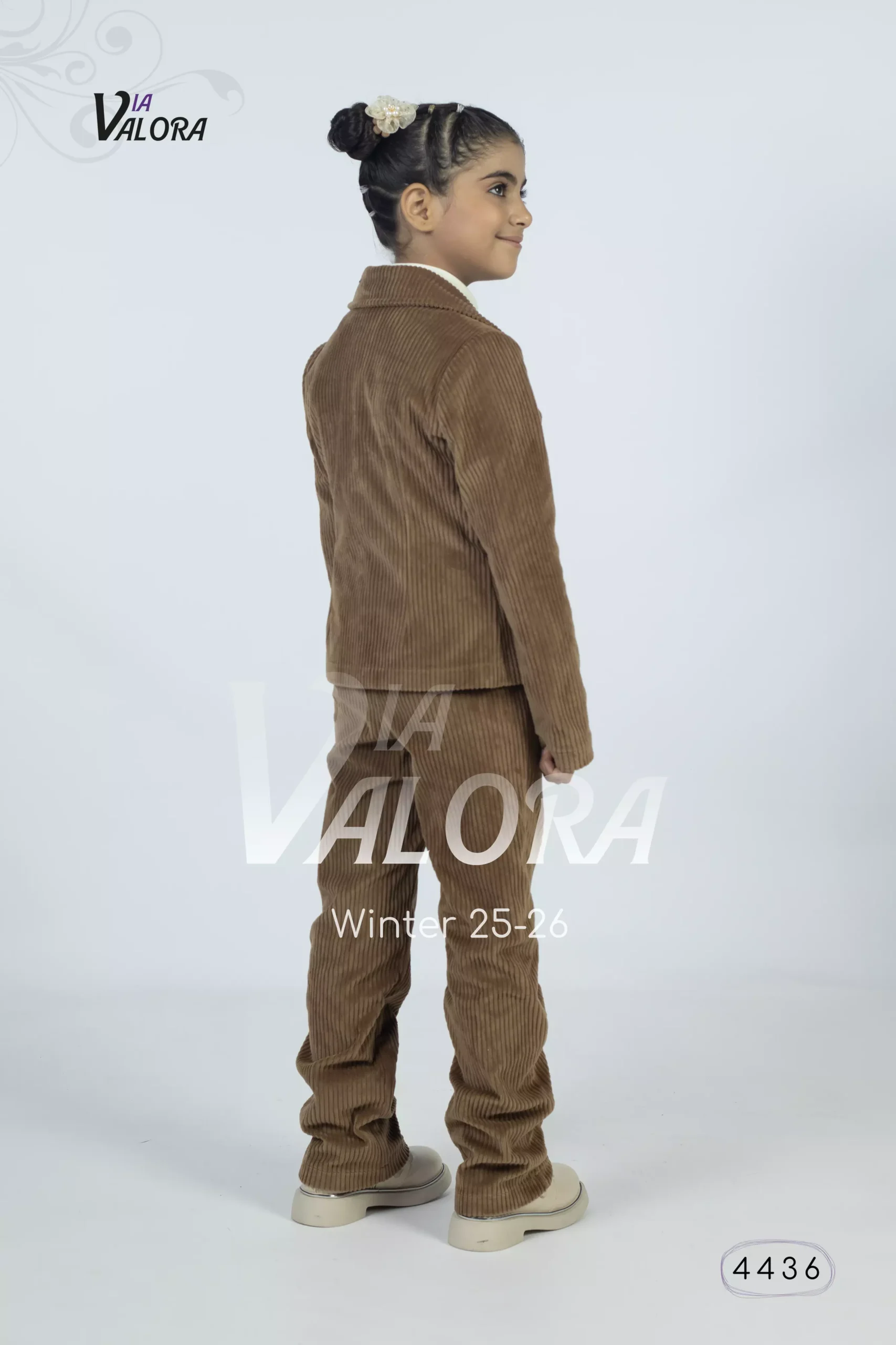 ⁦طقم بناتي 3 قطع – مخمل محزز – طول 45 سم - 4436⁩ - الصورة ⁦6⁩