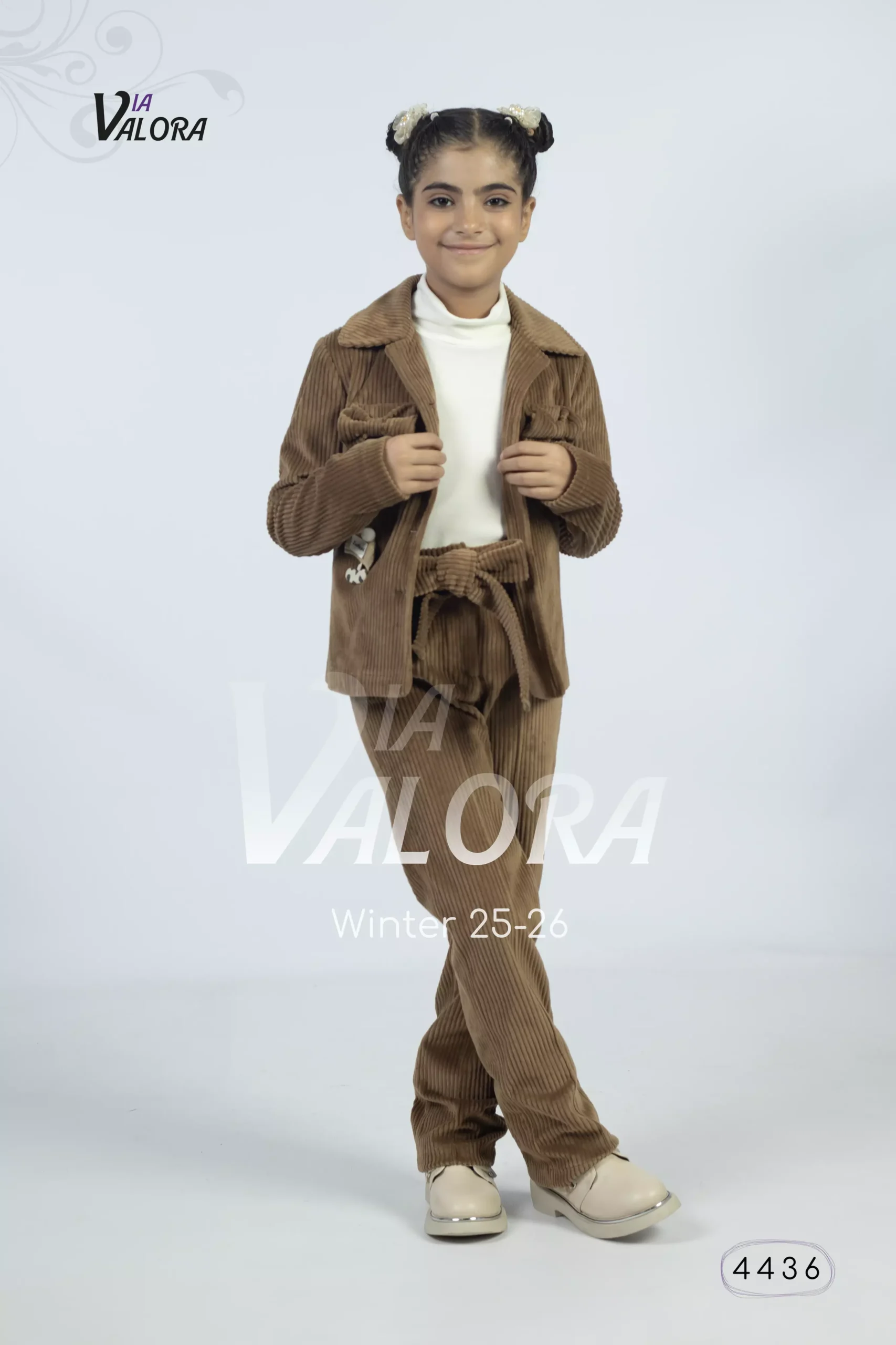 ⁦طقم بناتي 3 قطع – مخمل محزز – طول 45 سم - 4436⁩ - الصورة ⁦7⁩