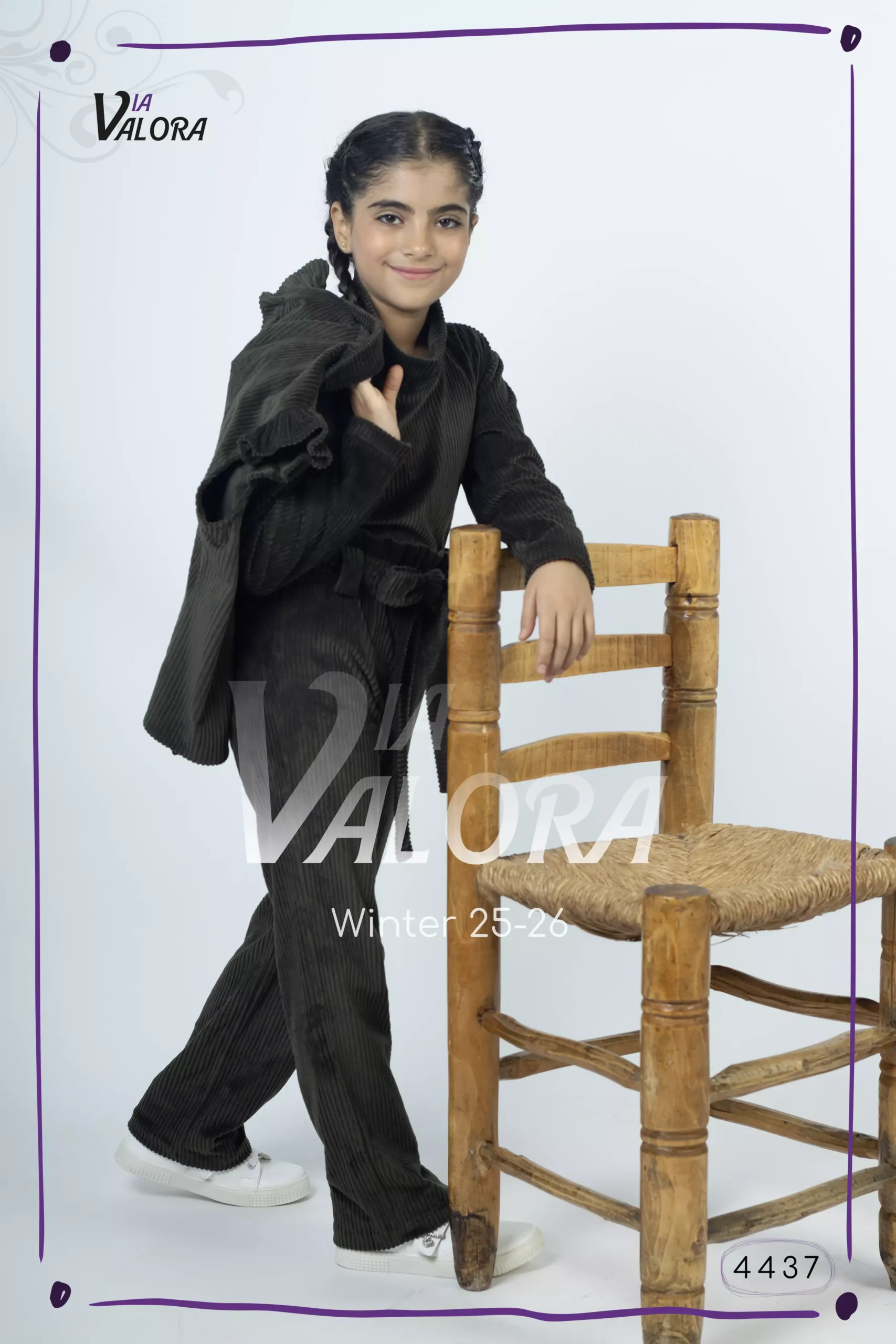 طقم بناتي 3 قطع – مخمل – طول 45 سم - 4437