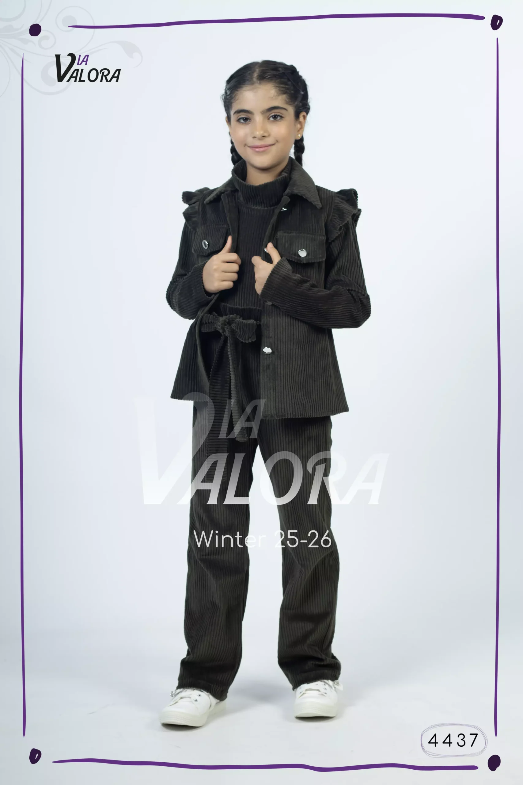 ⁦طقم بناتي 3 قطع – مخمل – طول 45 سم - 4437⁩ - الصورة ⁦5⁩