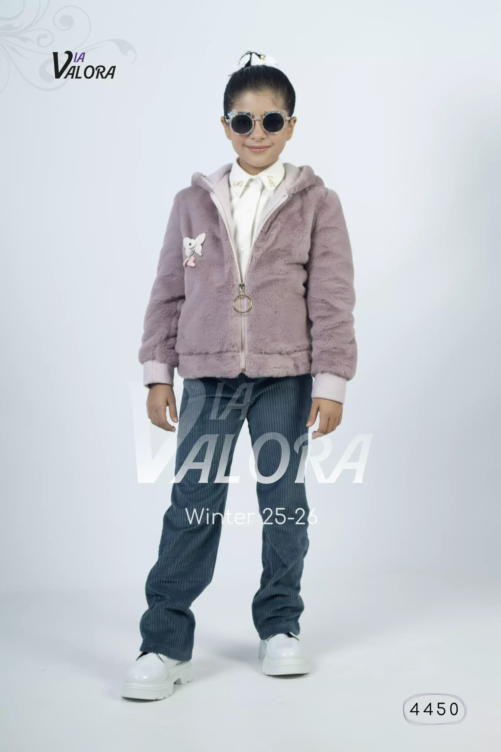 طقم بناتي 3 قطع – فرو – طول 45 سم - 4450