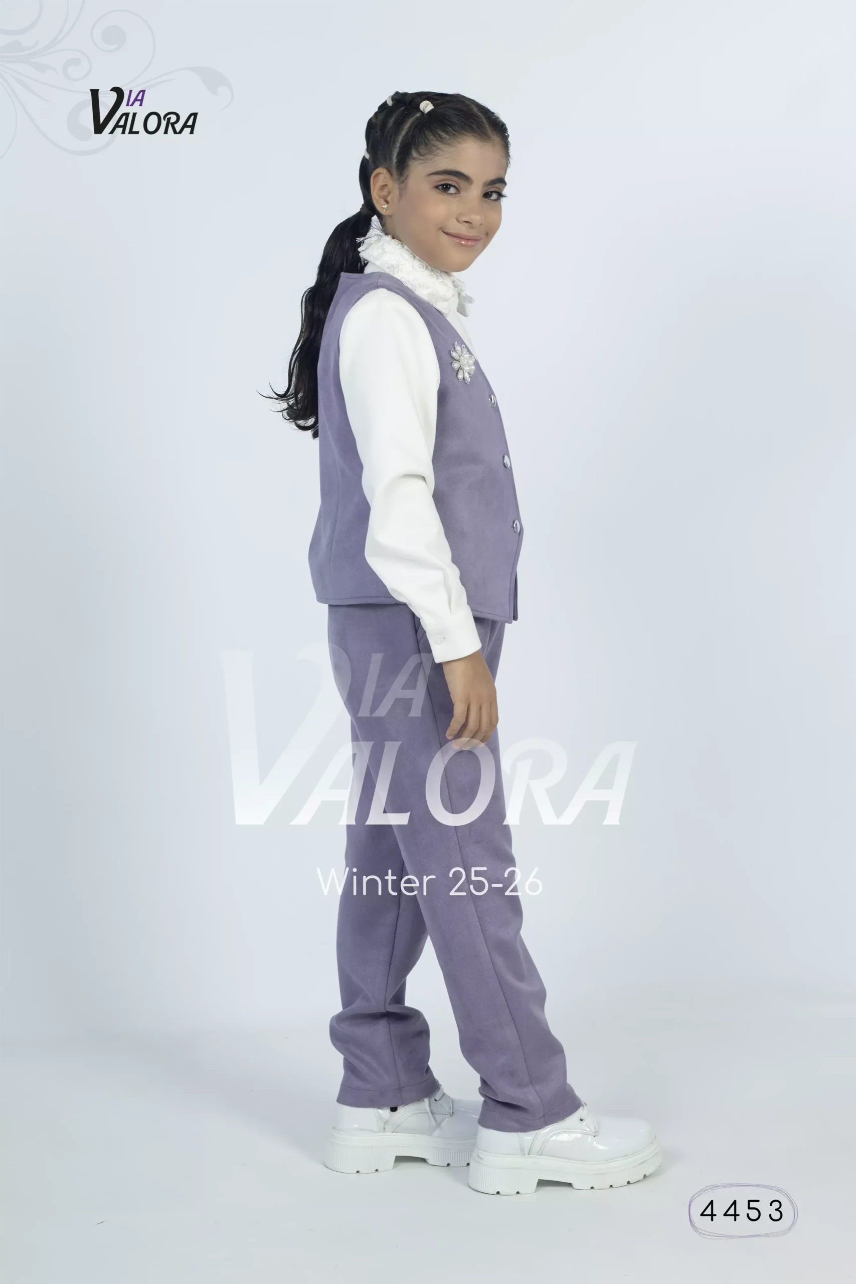 ⁦طقم بناتي 3 قطع – سويد مخمل – طول 45 سم - 4453⁩ - الصورة ⁦8⁩