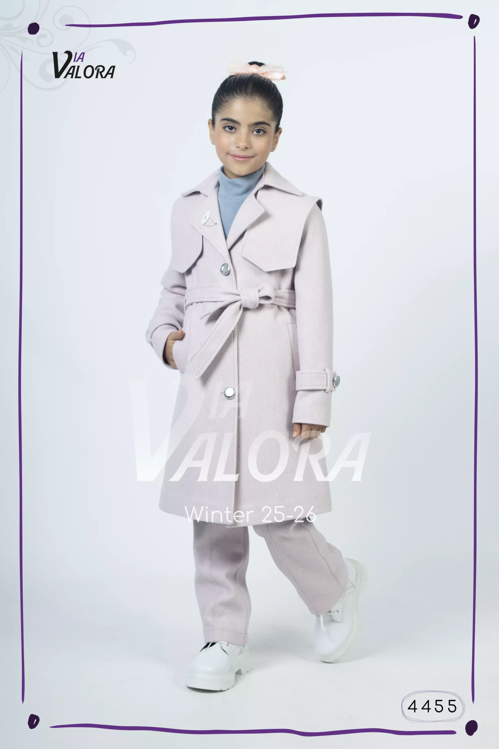 طقم بناتي 3 قطع – جوخ – طول 80 سم - 4455