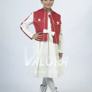 طقم بناتي قطعتين – سويد مخمل – طول 45 سم - 4460