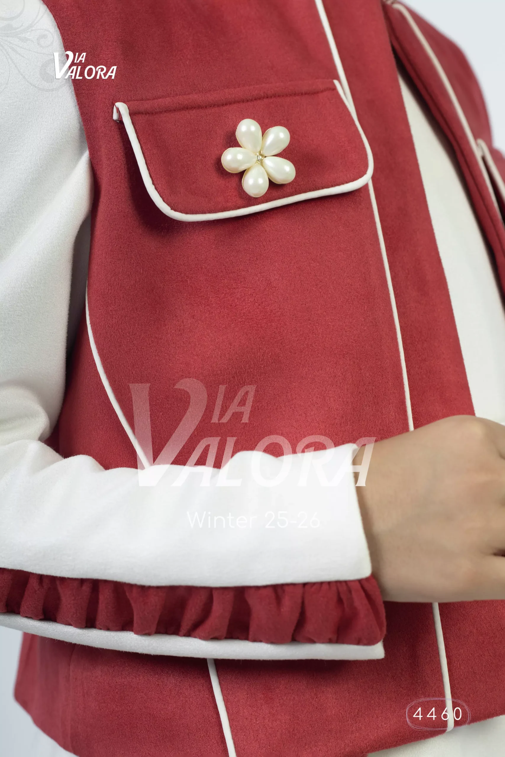 ⁦طقم بناتي قطعتين – سويد مخمل – طول 45 سم - 4460⁩ - الصورة ⁦5⁩