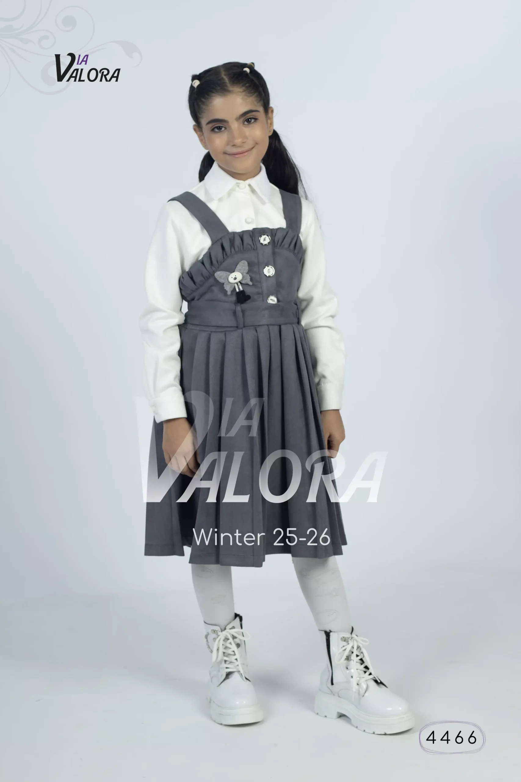 طقم بناتي قطعتين – سويد مخمل – طول 80 سم - 4466