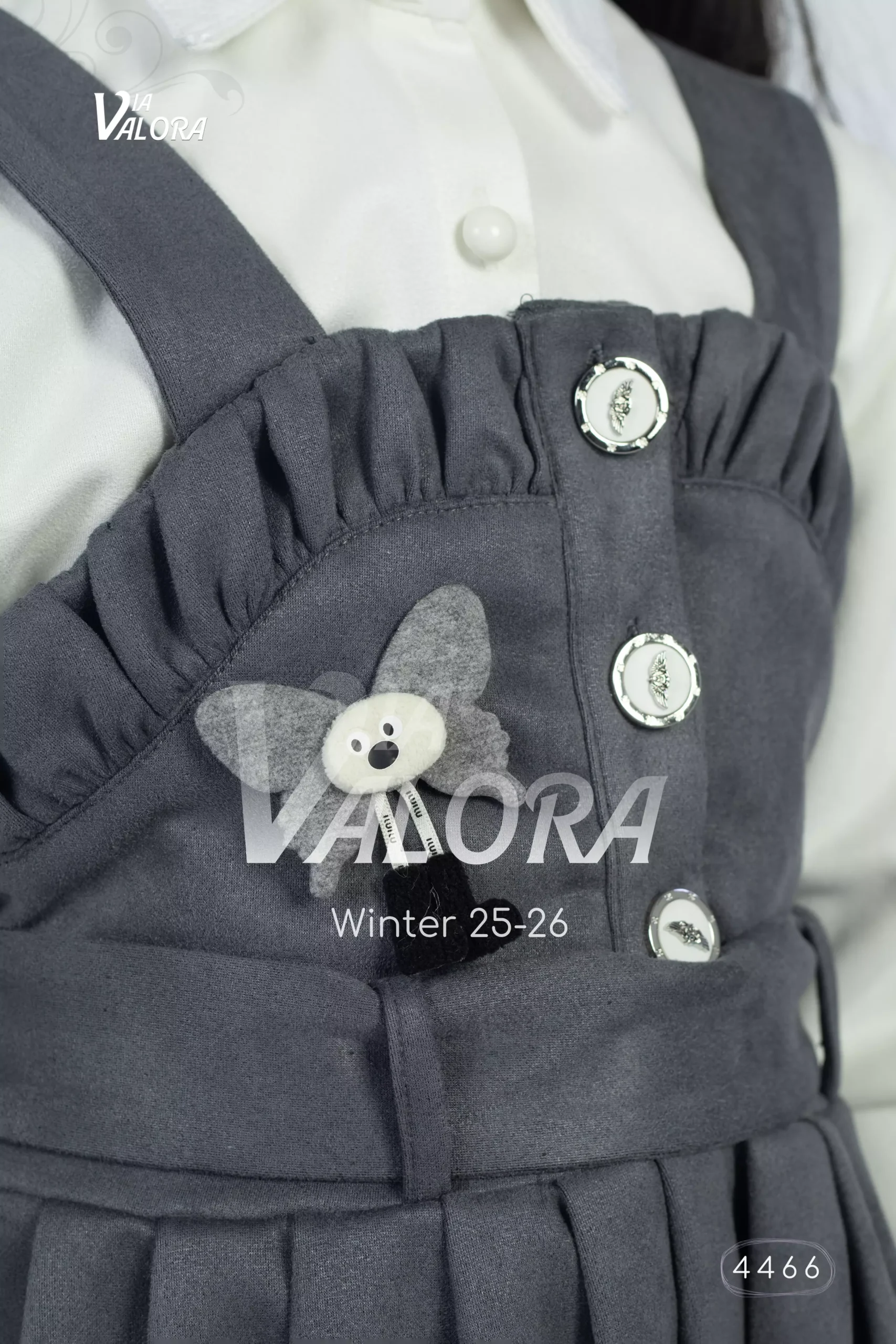 ⁦طقم بناتي قطعتين – سويد مخمل – طول 80 سم - 4466⁩ - الصورة ⁦5⁩