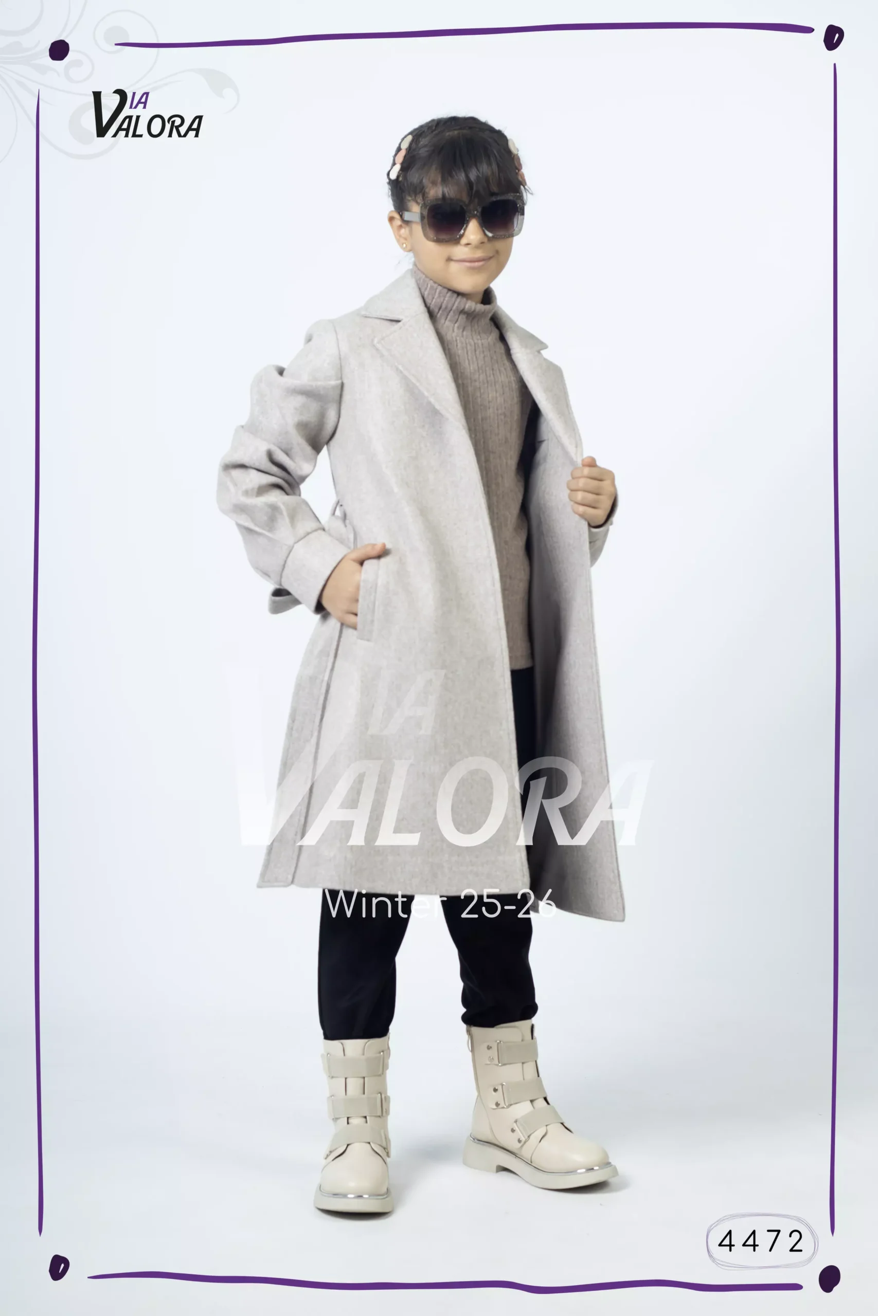 طقم بناتي 3 قطع – جوخ – طول 80 سم - 4472