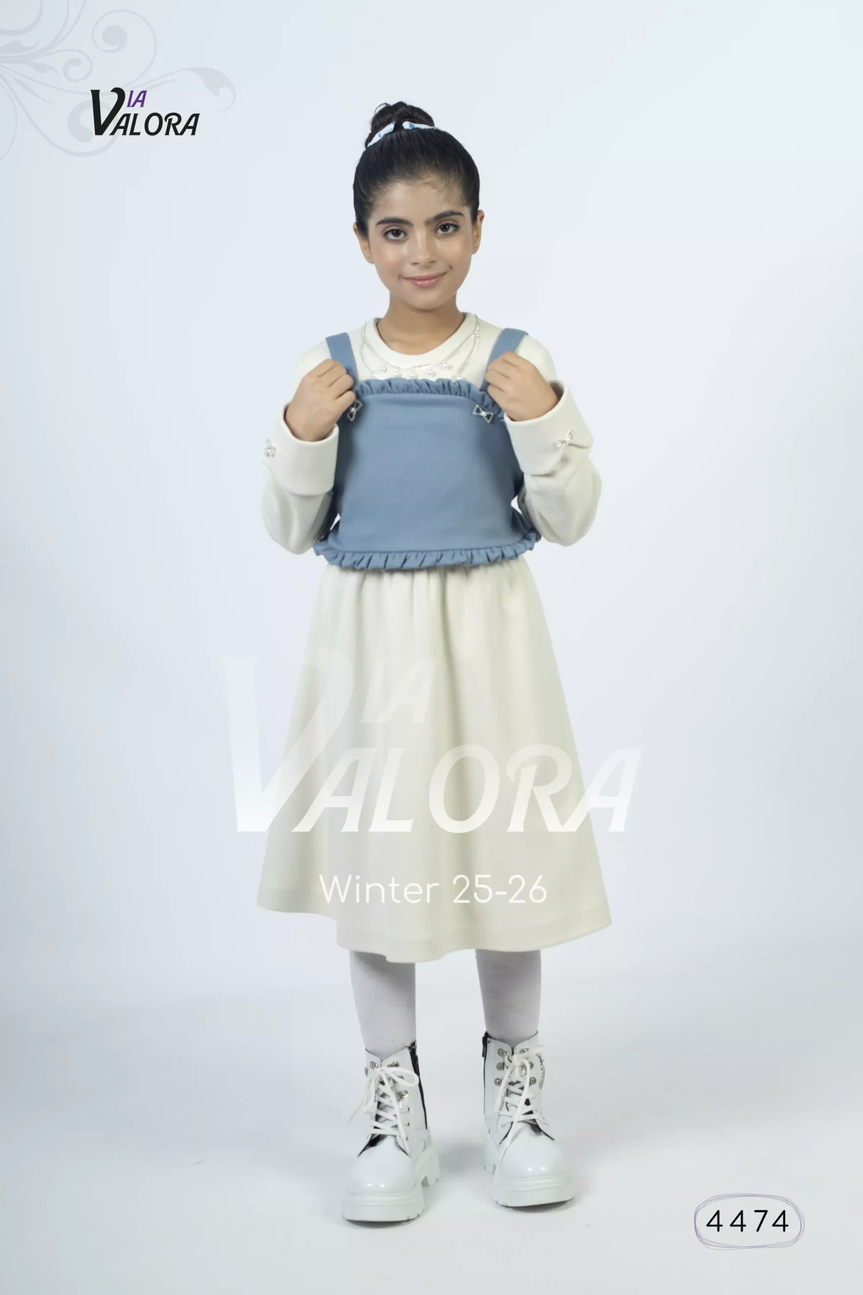 طقم بناتي قطعتين – جوخ ممزوج – طول 80 سم -4474