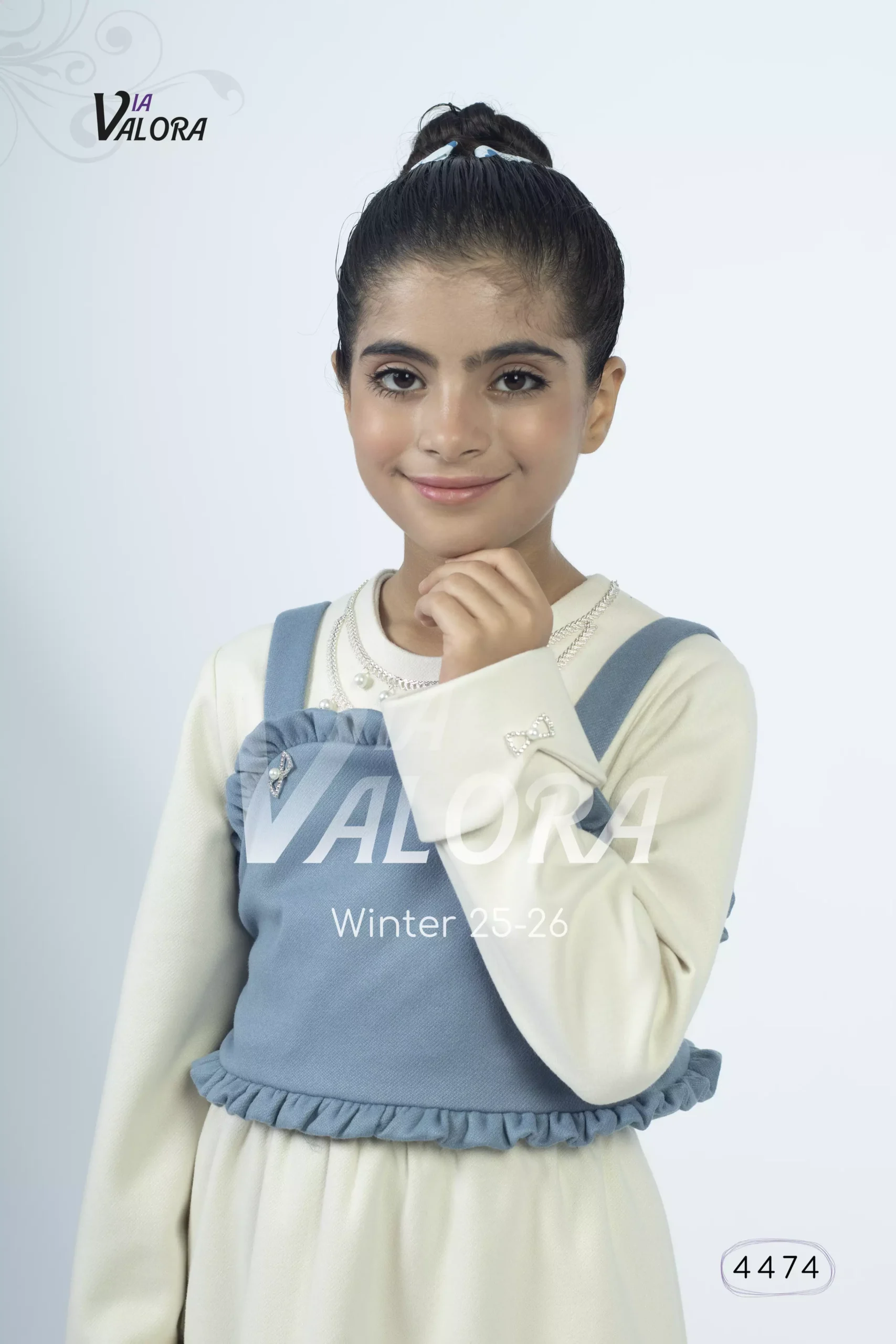 ⁦طقم بناتي قطعتين – جوخ ممزوج – طول 80 سم -4474⁩ - الصورة ⁦2⁩