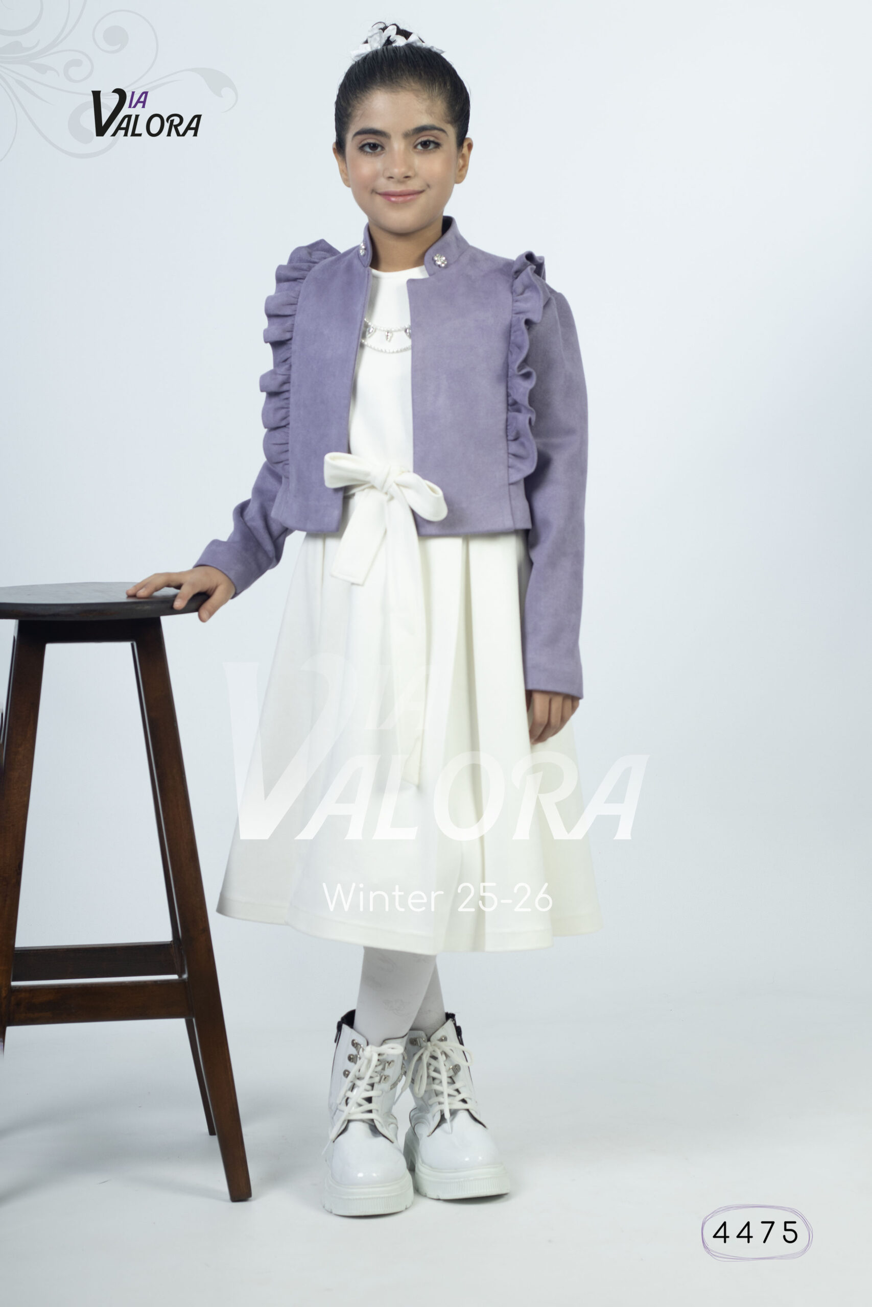 ⁦طقم بناتي قطعتين – سويد مخمل – طول 50 سم - 4475⁩ - الصورة ⁦3⁩