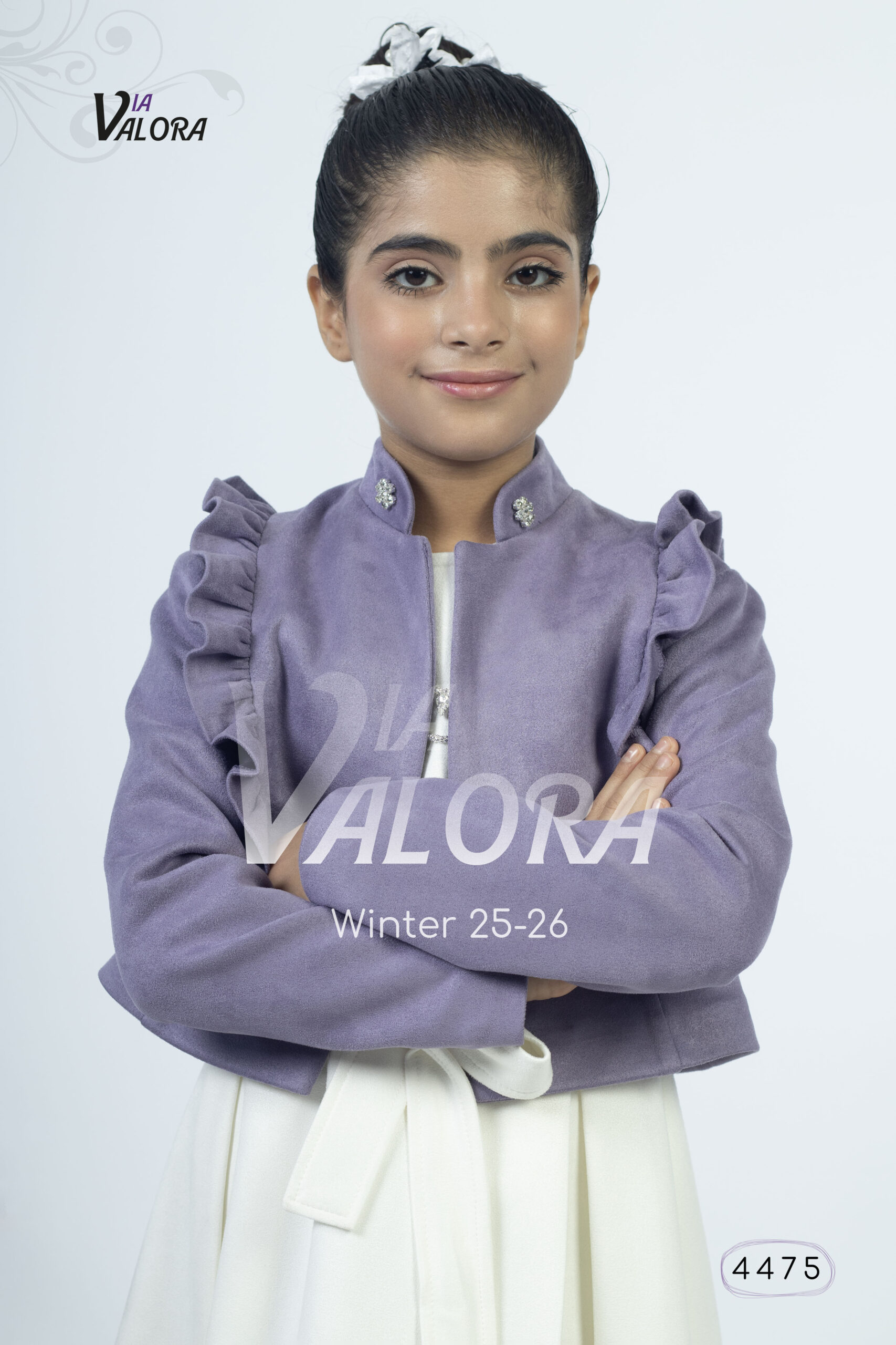 ⁦طقم بناتي قطعتين – سويد مخمل – طول 50 سم - 4475⁩ - الصورة ⁦4⁩