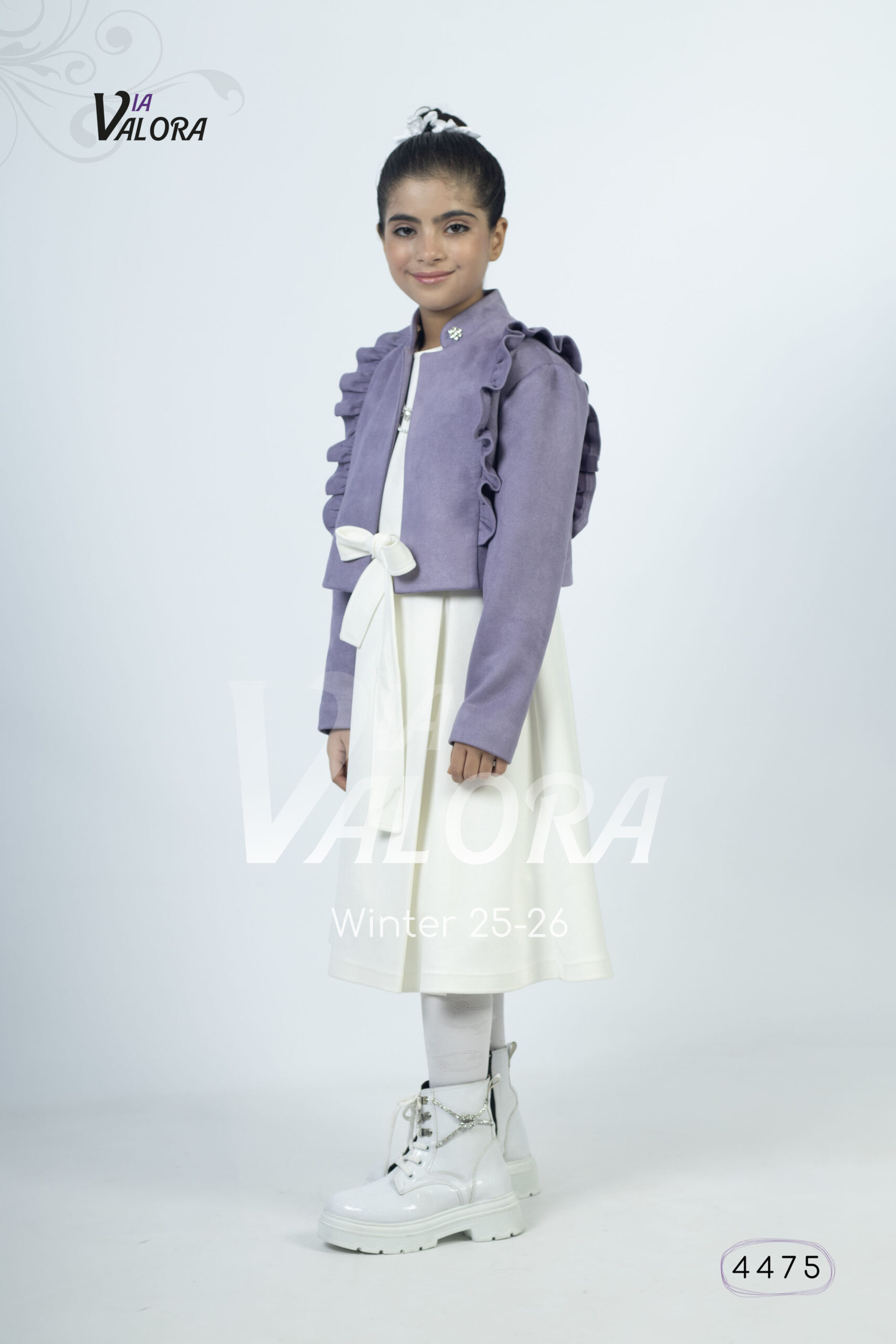 ⁦طقم بناتي قطعتين – سويد مخمل – طول 50 سم - 4475⁩ - الصورة ⁦5⁩