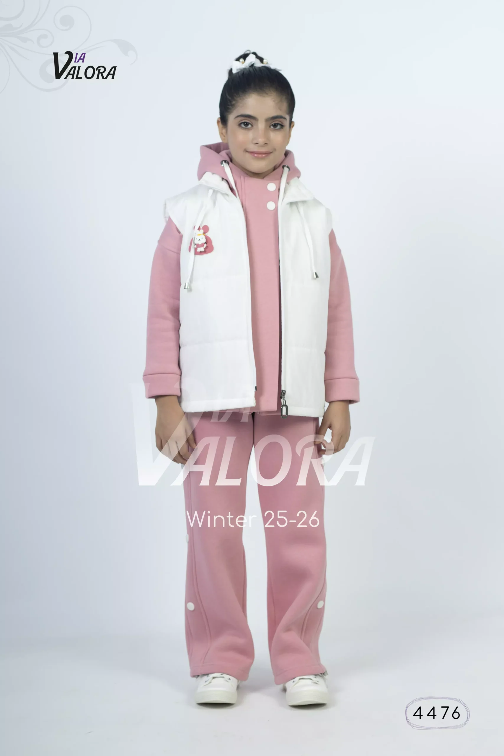 ⁦طقم بناتي 3 قطع – قماشة فليس مع برشوت – طول 50 سم - 4476⁩ - الصورة ⁦2⁩