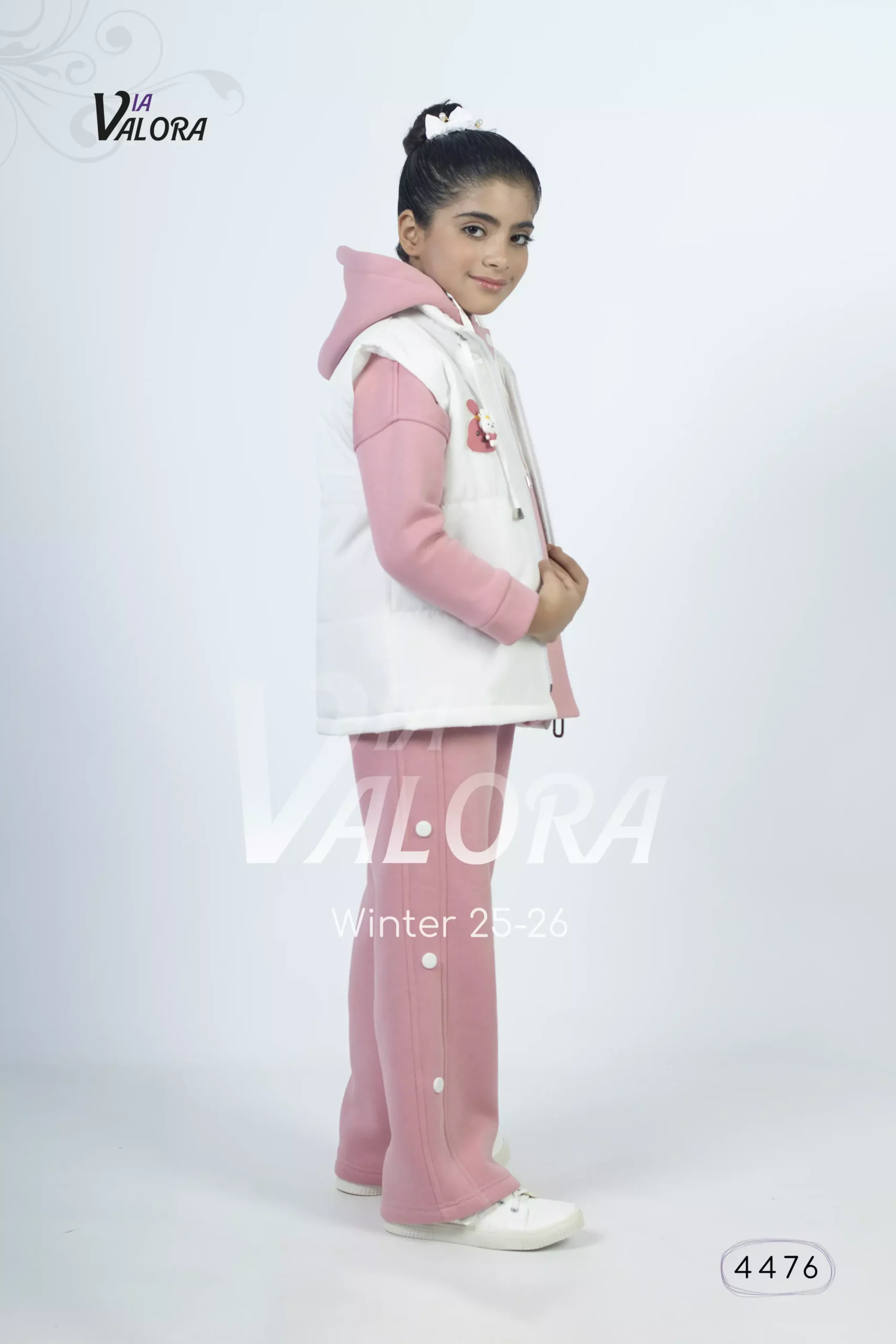 طقم بناتي 3 قطع – قماشة فليس مع برشوت – طول 50 سم - 4476