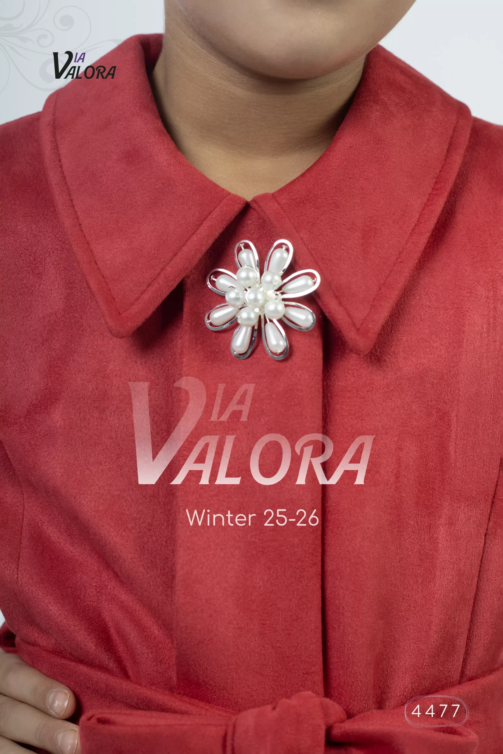 فستان بناتي – سويد مخمل – طول 80 سم - 4477 - الصورة 4