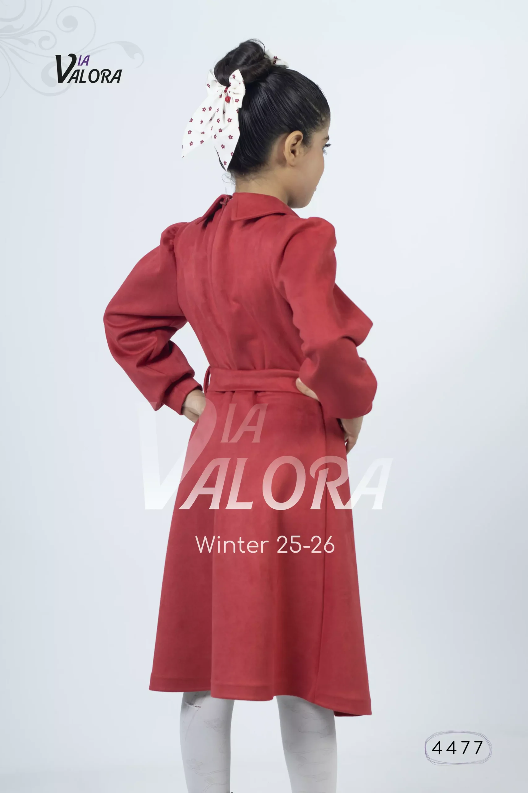 فستان بناتي – سويد مخمل – طول 80 سم - 4477 - الصورة 3