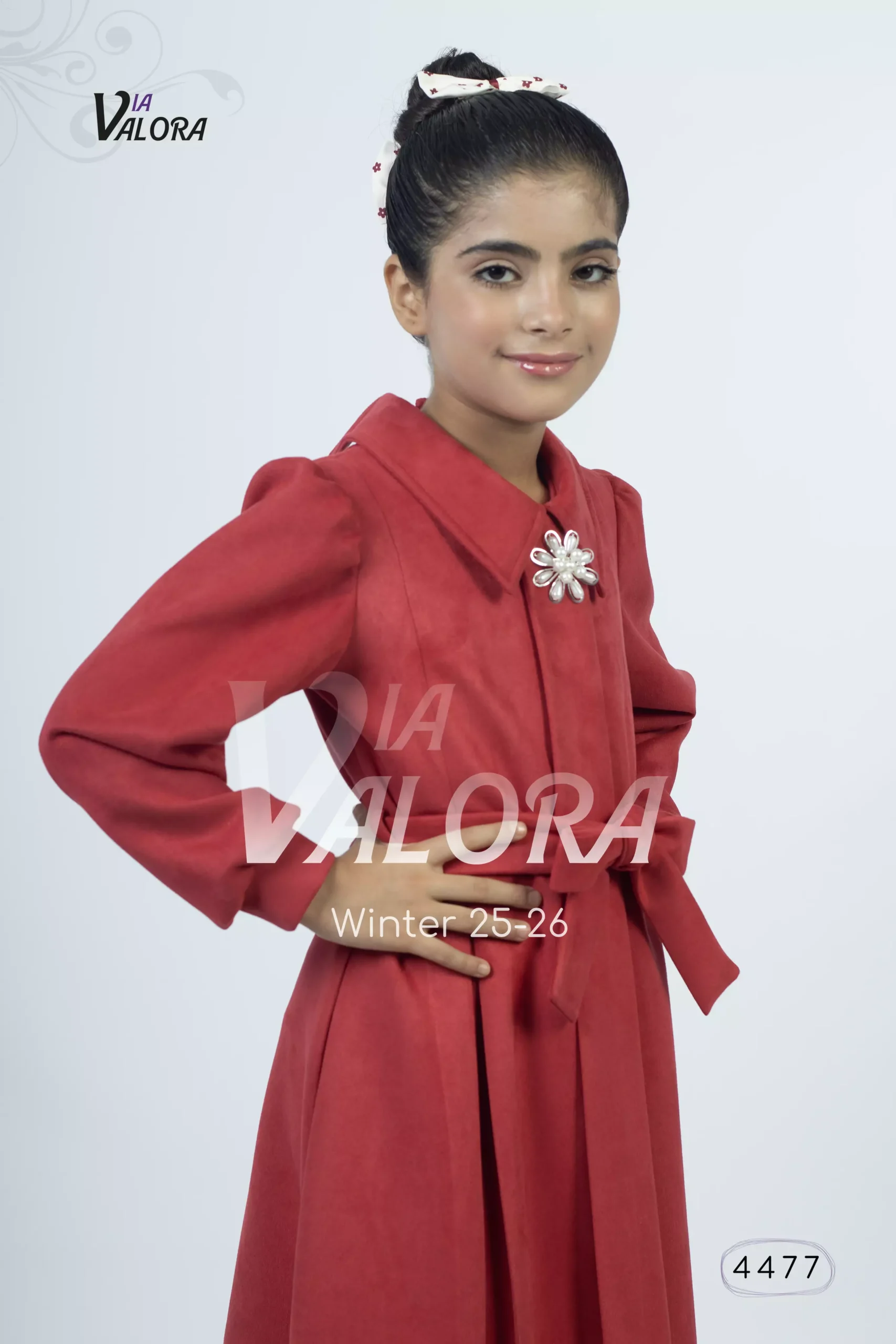 فستان بناتي – سويد مخمل – طول 80 سم - 4477 - الصورة 2