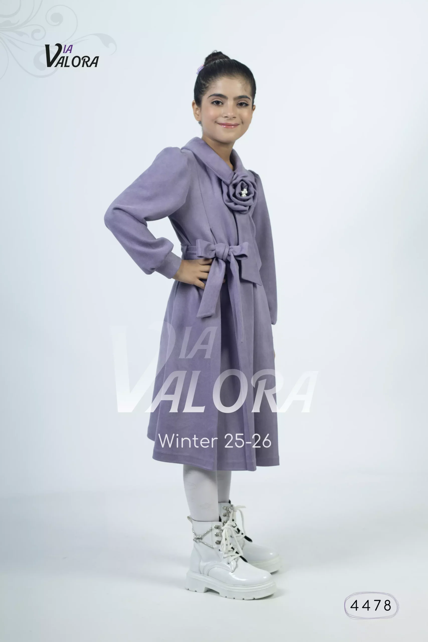 فستان بناتي – سويد مخمل – طول 80 سم - 4478