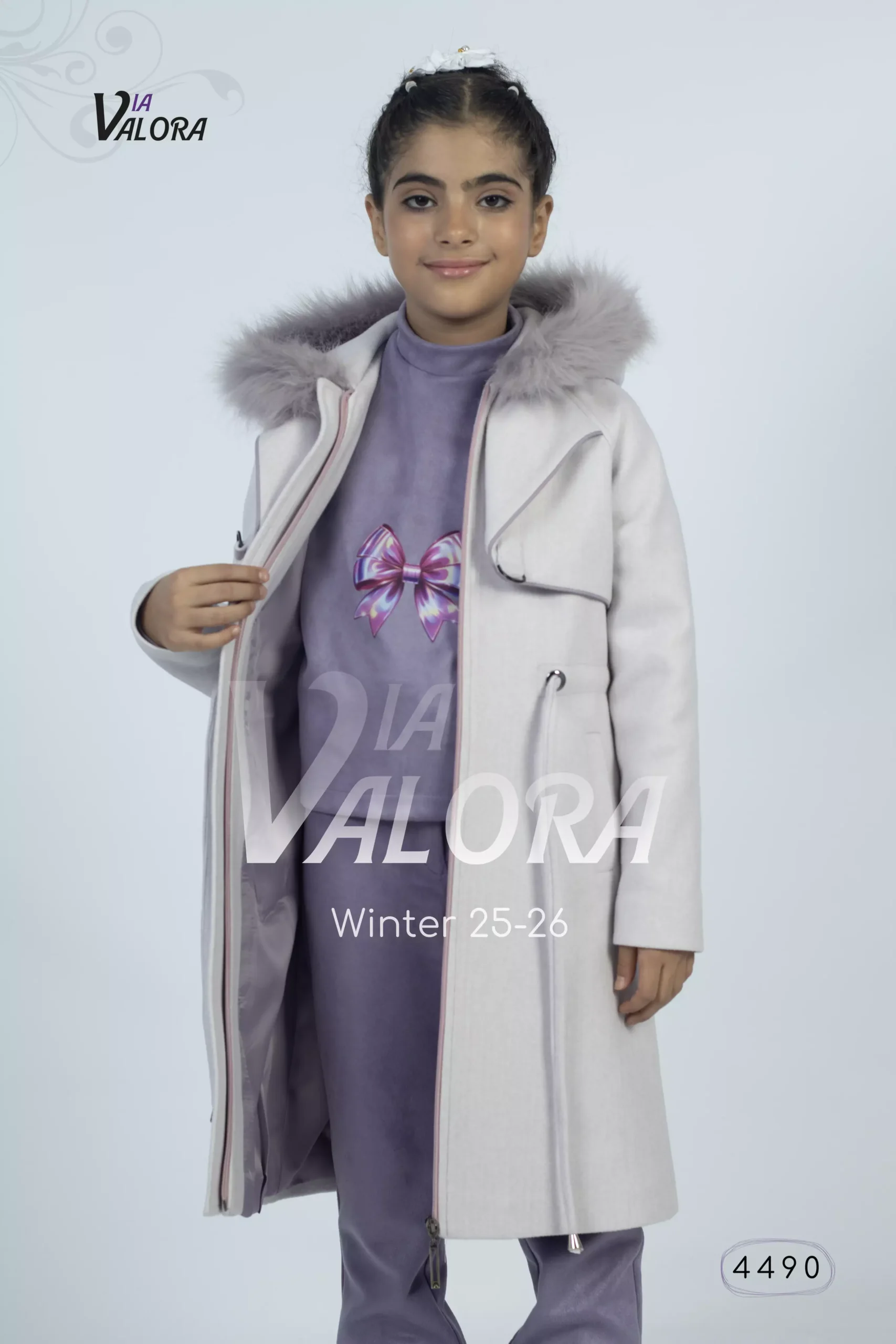 طقم بناتي 3 قطع – جوخ – طول 80 سم - 4490