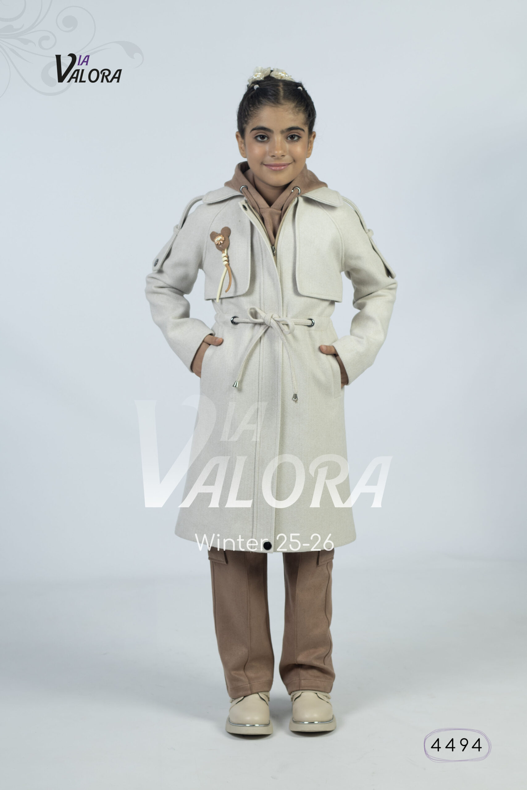 طقم بناتي 3 قطع – جوخ – طول 80 سم - 4494